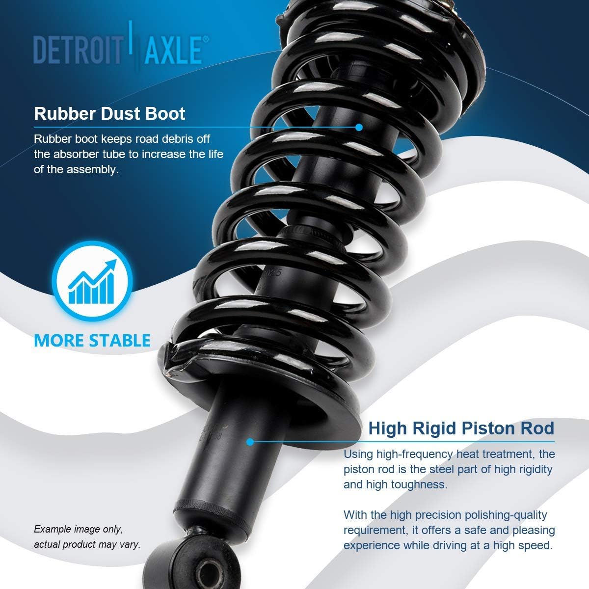 Detroit Axle – 4WD 2 puntales delanteros para Nissan Titan Pathfinder Armada Infiniti QX56 puntales completos con muelles helicoidales de reemplazo