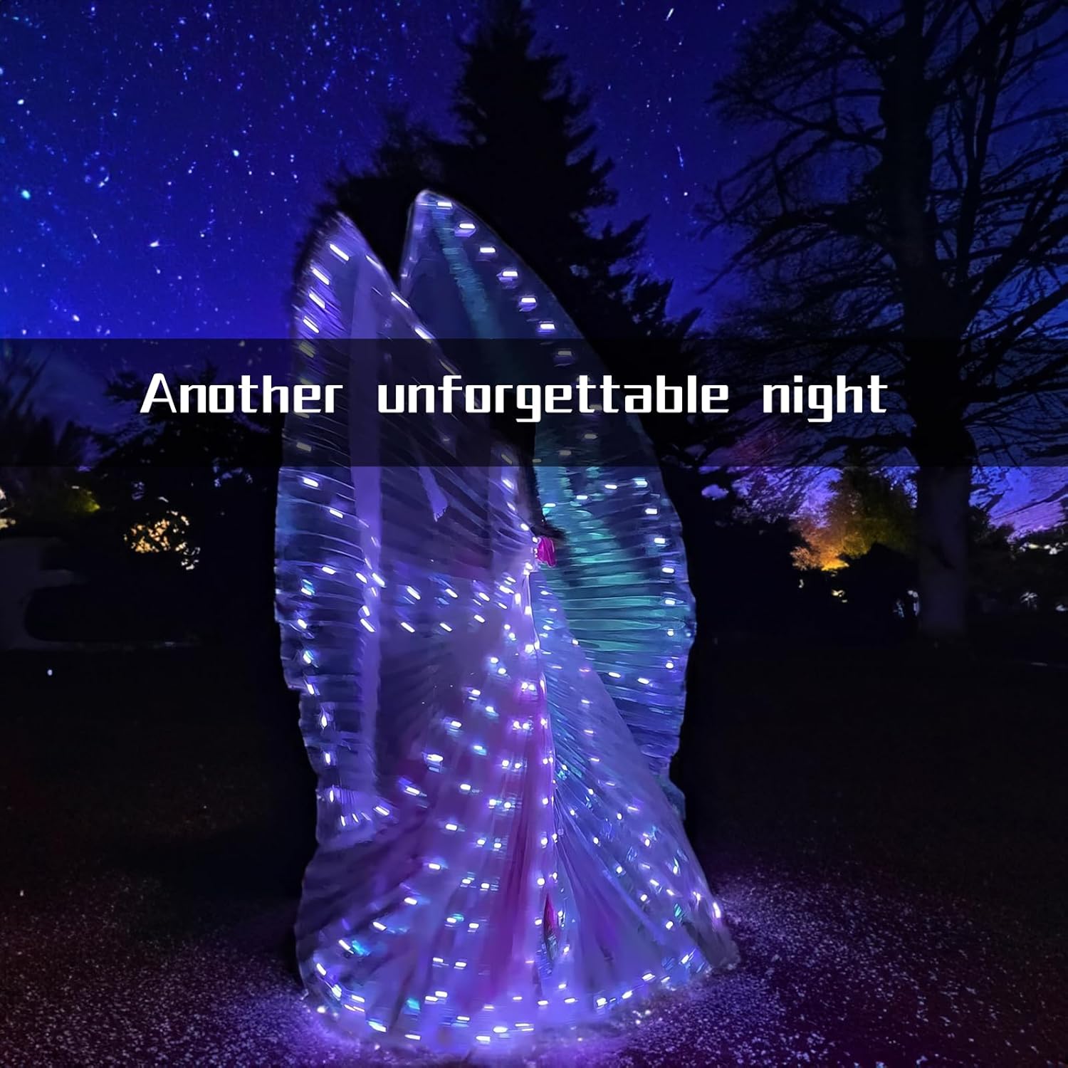 ZFBIRD Alas de mariposa LED de Halloween, alas de ángel iluminadas, capa de polilla LED con palos telescópicos para niños y adultos