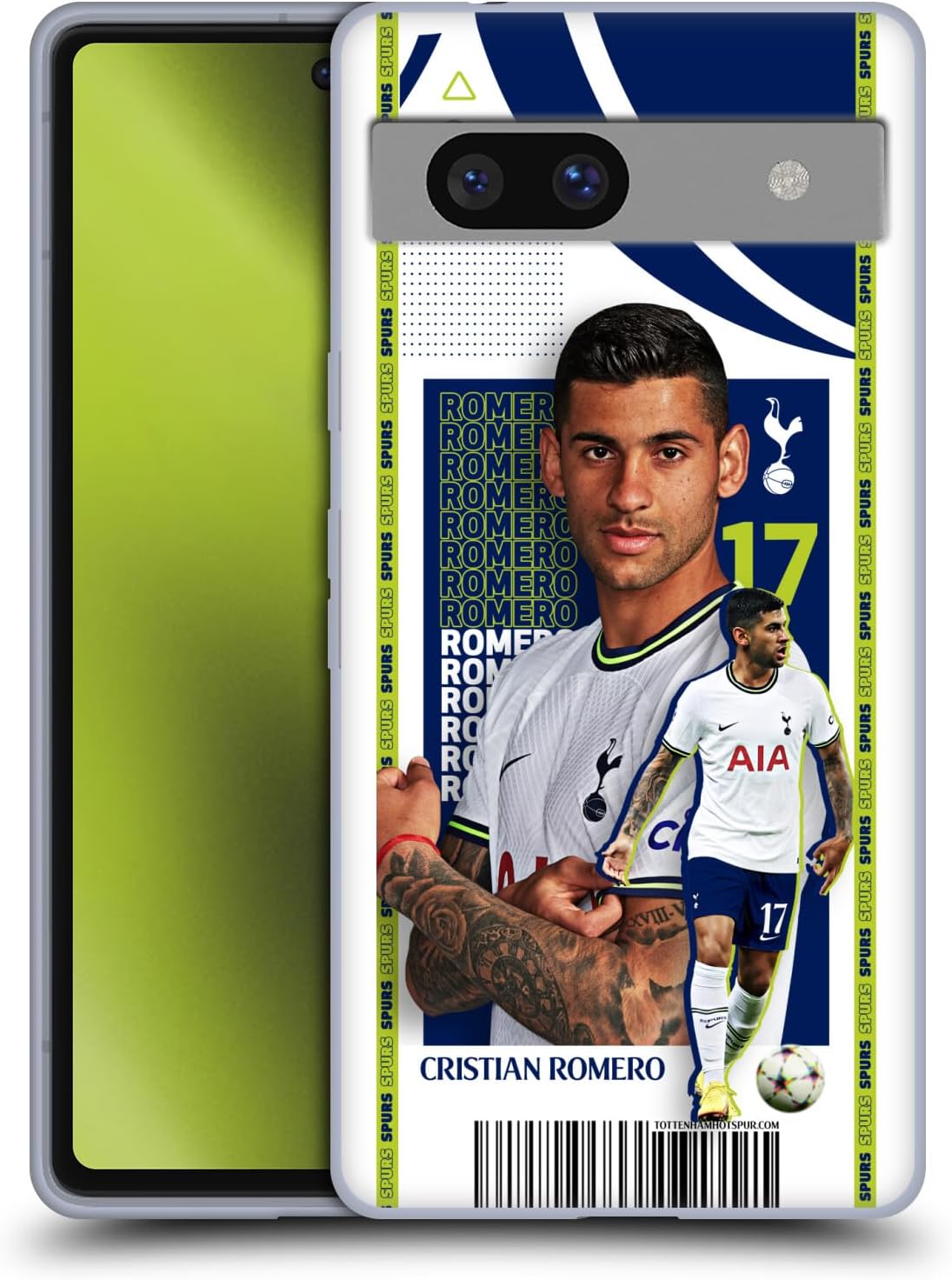 Head Case Designs Officially Licensed Tottenham Hotspur F.C. Cristian Romero 202223 First Team Soft Gel Case Compatible with Google Pixel 7a