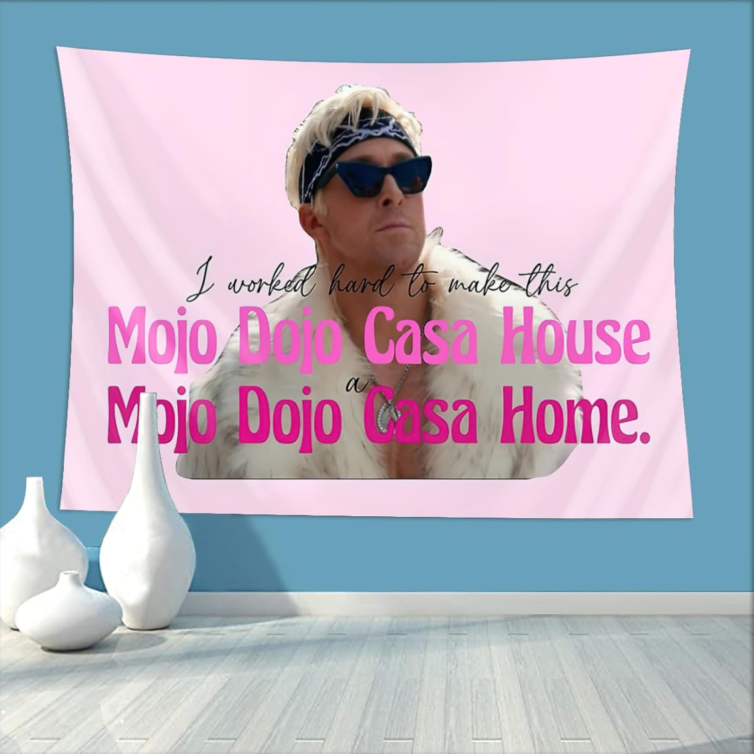 UTELKA Mojo Dojo Casa Tapiz divertido meme tapices de bandera I Work hard to Make This Banner para colgar en la pared para dormitorio universitario,