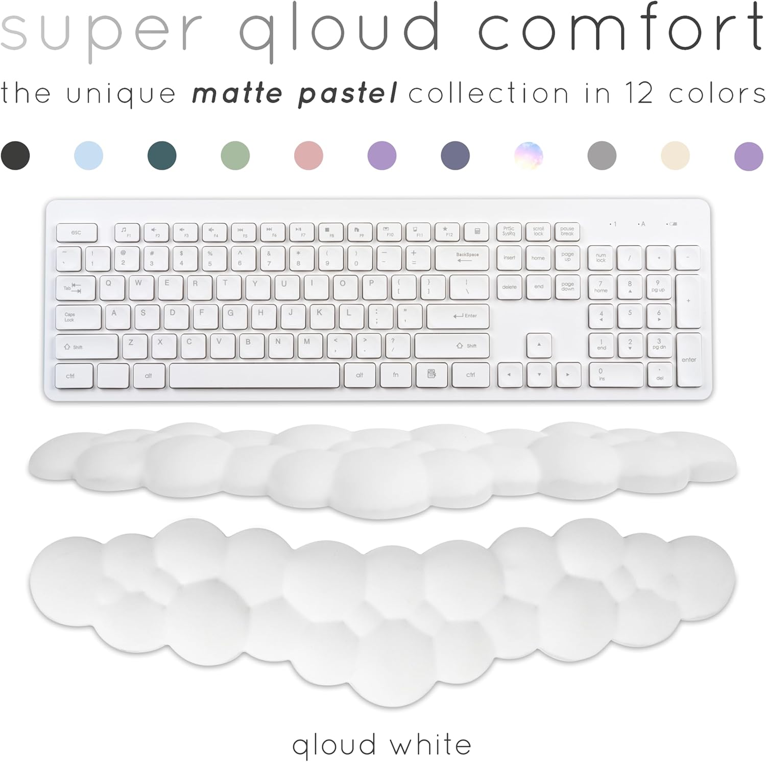 Qloud – Reposamuñecas para teclado de computadora, reposamuñecas para teclado de computadora, almohadilla de muñeca para teclado, espuma