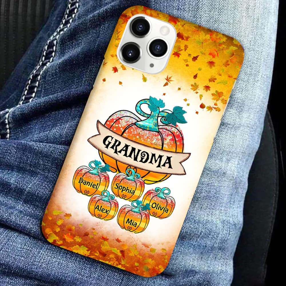 Funda personalizada para teléfono para abuela y nietos, abuela de Halloween, corazón de mamá, camión para niños, corazón de zombi de Halloween,