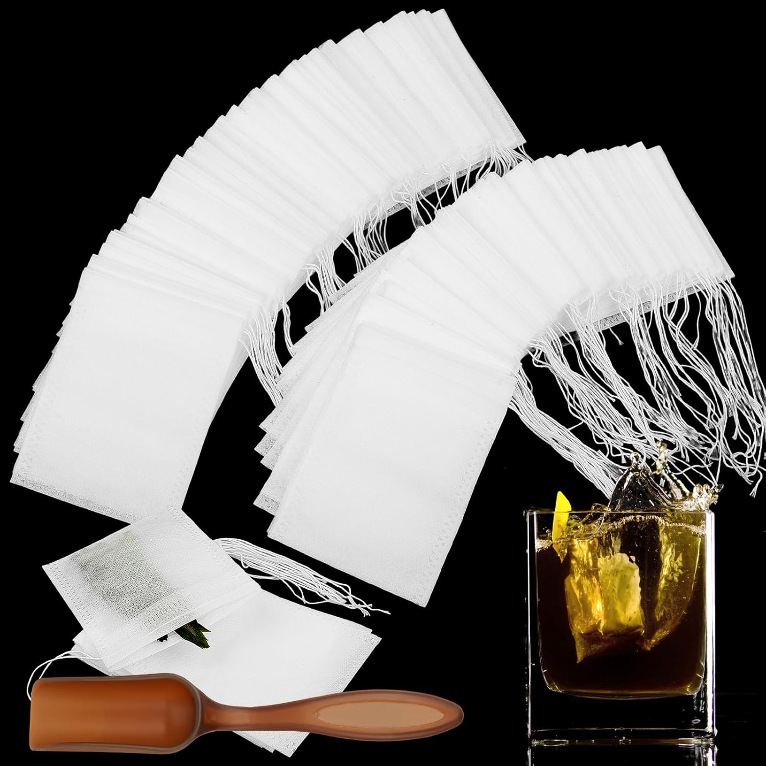 1400 bolsas de té para té de hojas sueltas, desechables, bolsas de filtro de té vacías, infusor de té natural sin blanquear con cordón, bolsas de