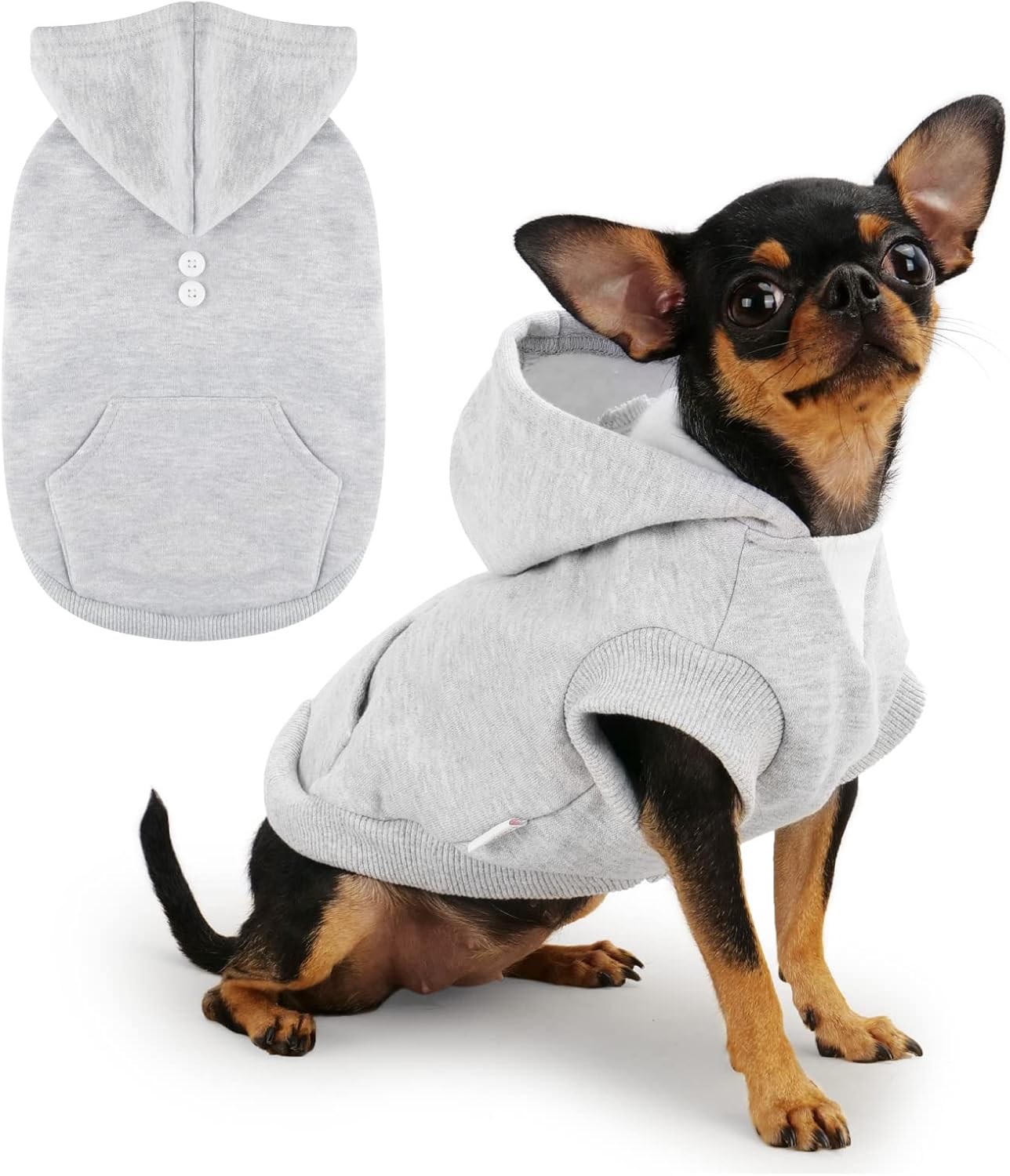 Ropa de Frienperro para perros pequeños, hembra, niño, 100% algodón, sudadera con capucha para perros pequeños, ropa de chihuahua, sudadera cálida