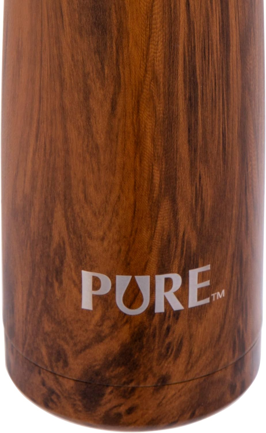 PURE Drinkware PURE Botella de agua de boca ancha de acero inoxidable aislada al vacío, 17 onzas, color marrón