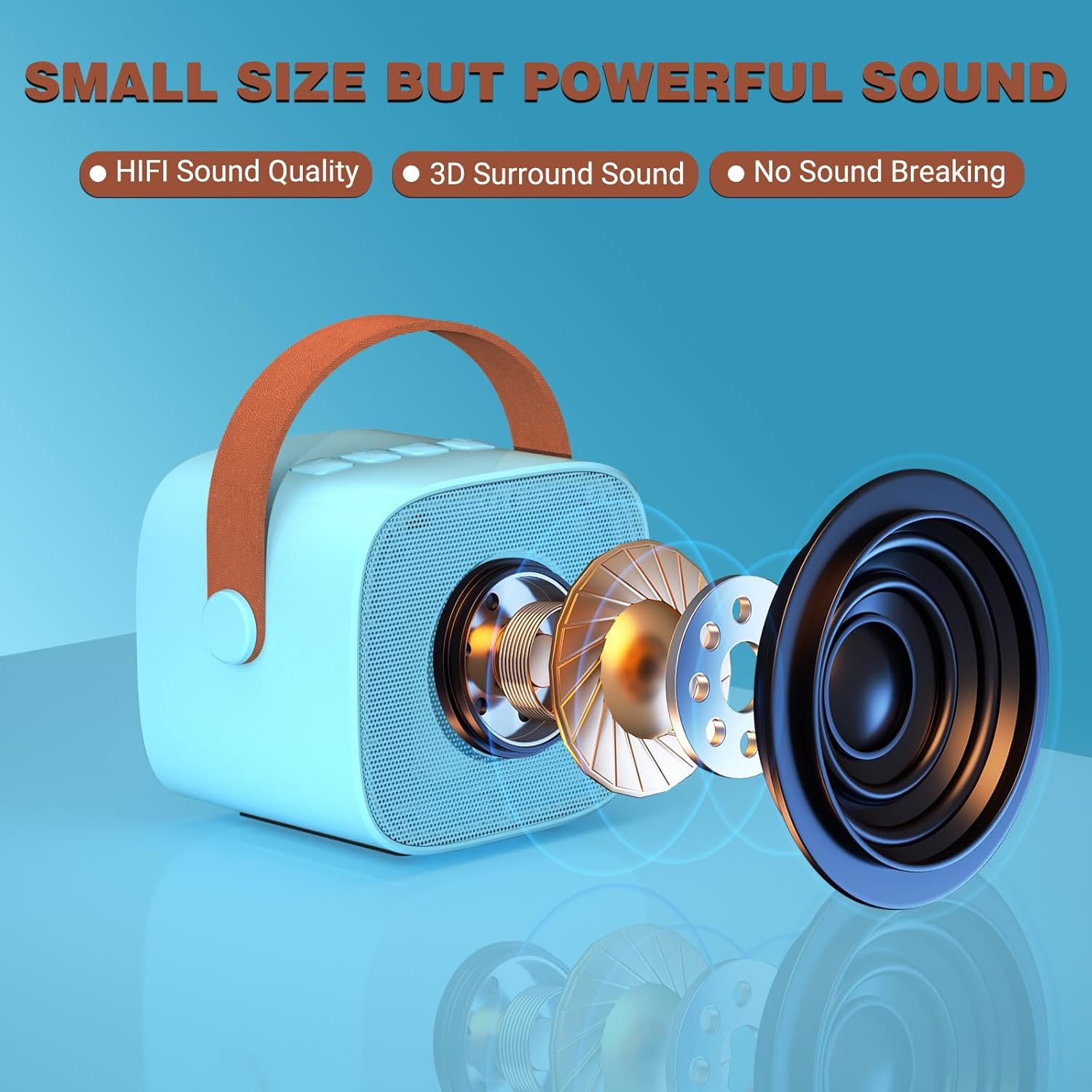 Mini máquina de karaoke para niños, altavoz Bluetooth portátil con 2 micrófonos inalámbricos para niños y adultos, regalos para niñas y niños de 4 a