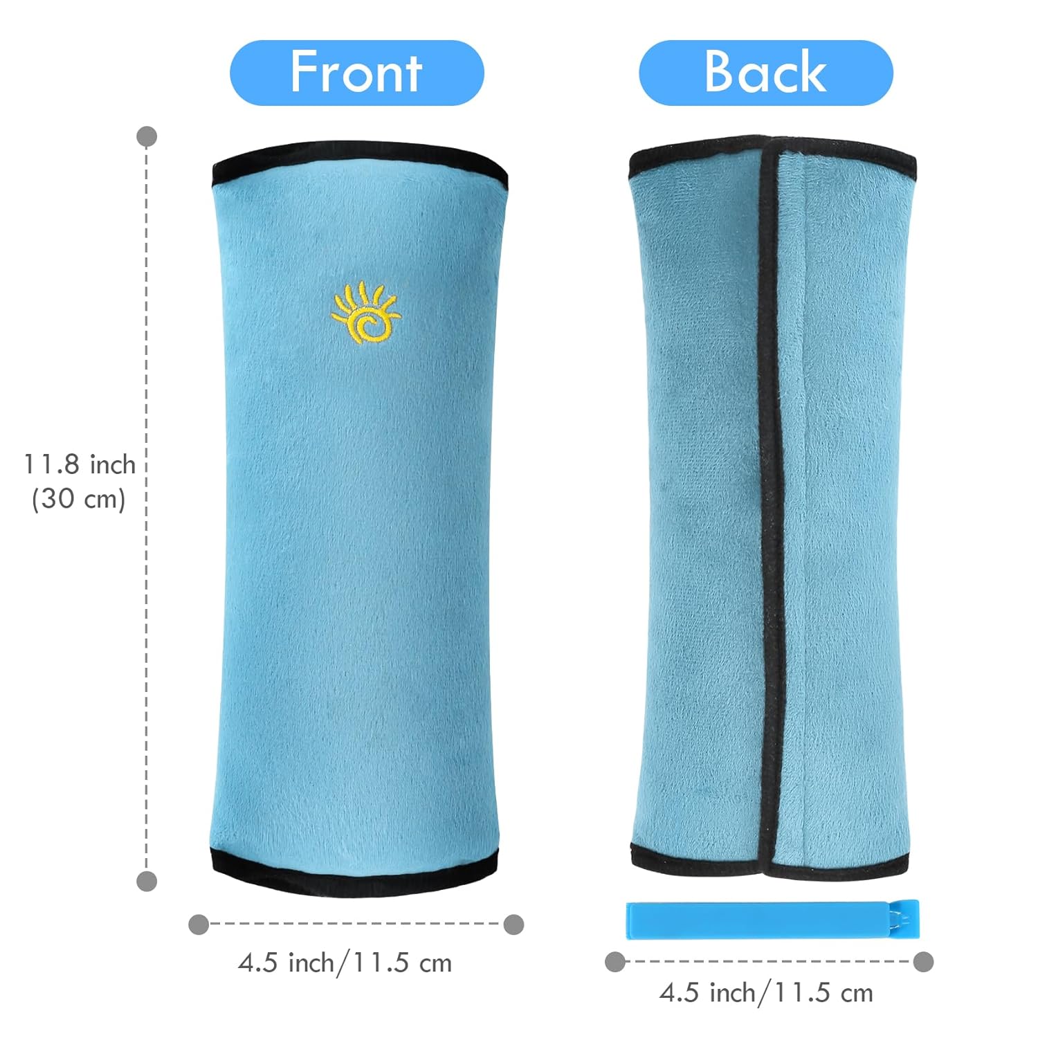 SSAWcasa Almohada para cinturón de seguridad para niños, paquete de 2 fundas de almohada para cinturón de seguridad para viajes de niños, almohada