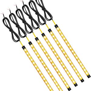 Tira de luces LED ámbar para automóvil, luces LED para motocicletas de 11.8in, 15 SMD IP67, impermeables, luces LED interiores para decoración del Tira de luces LED ámbar para automóvil, luces LED para motocicletas de 11.8in, 15 SMD IP67, impermeables, luces LED interiores para decoración del