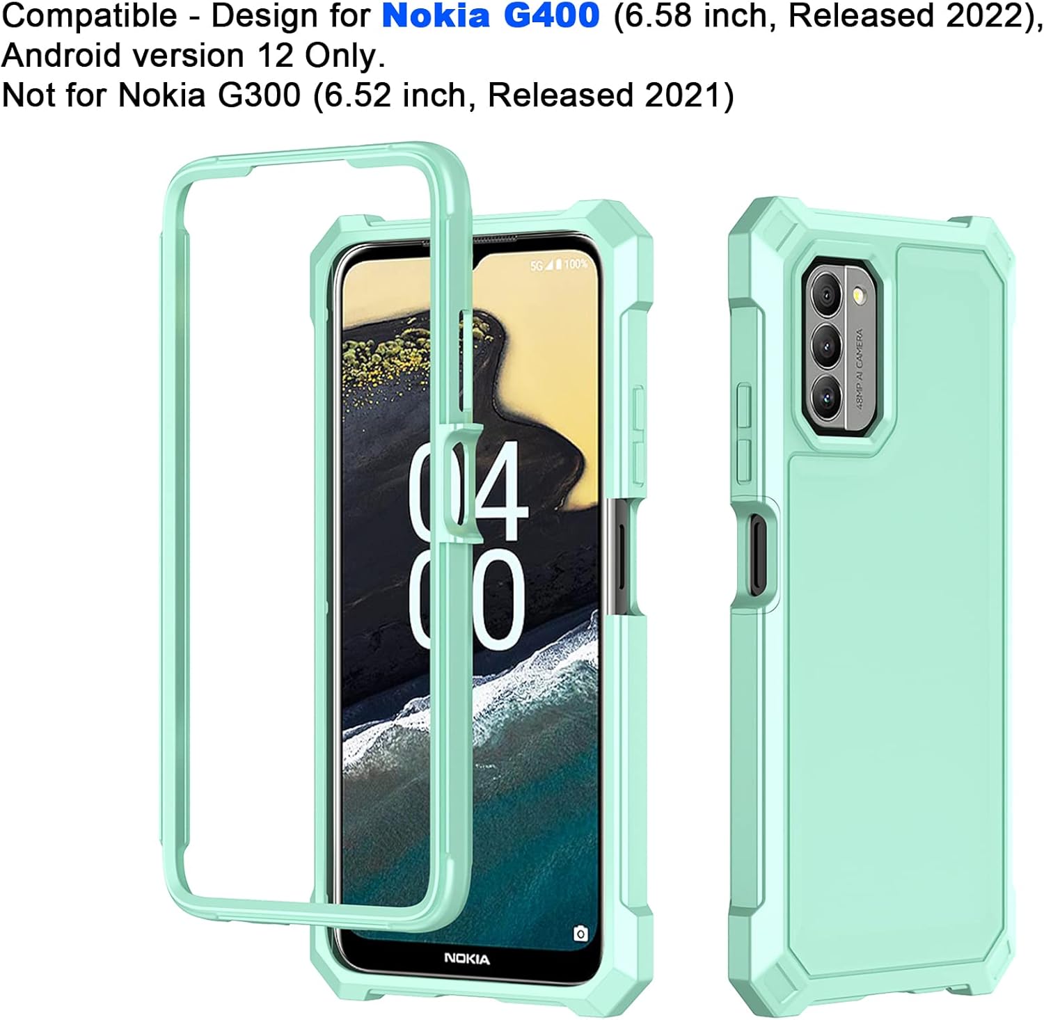 Ailiber Funda para Nokia G310, Nokia G310 con protector de pantalla, protección de estructura de 2 capas, esquinas que absorben los golpes,