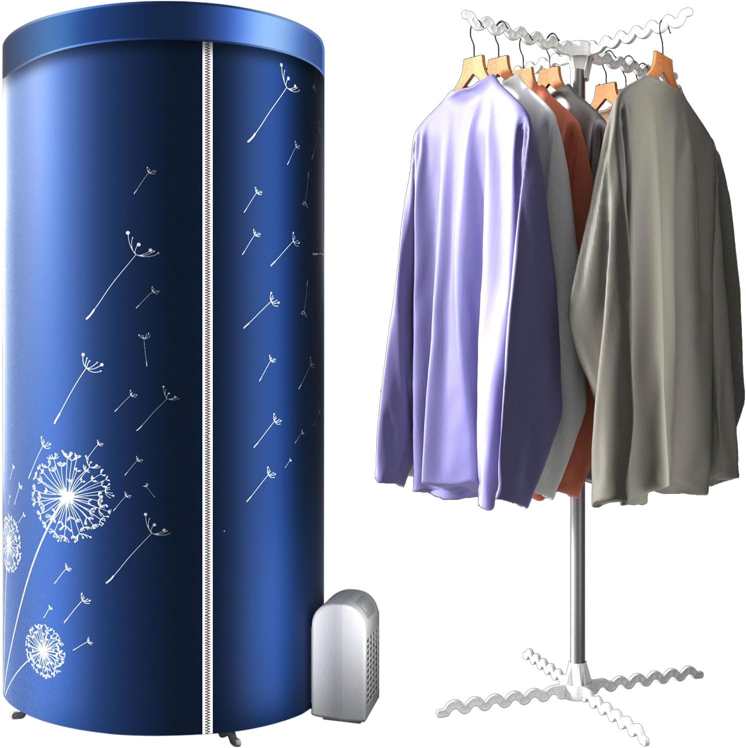 Secadora portátil, secadora portátil de 46 pulgadas a 1000 W, secadora portátil de viaje para ropa con temporizador, mini secadora para