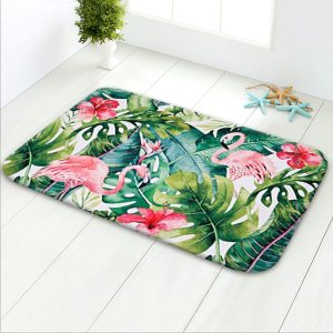 LIVILAN Alfombra de baño verde, alfombra de baño de hojas, alfombra de baño tropical, alfombra de baño tropical, alfombra de baño de flamenco, 16 x LIVILAN Alfombra de baño verde, alfombra de baño de hojas, alfombra de baño tropical, alfombra de baño tropical, alfombra de baño de flamenco, 16 x