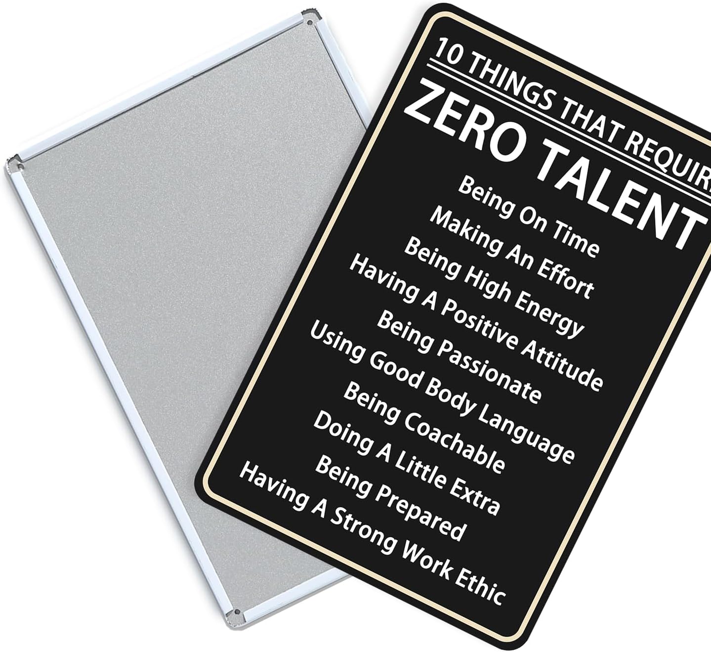 Cartel motivacional de metal para oficina, póster motivacional para decoración de pared, póster motivacional “10 cosas que requieren cero talento”,