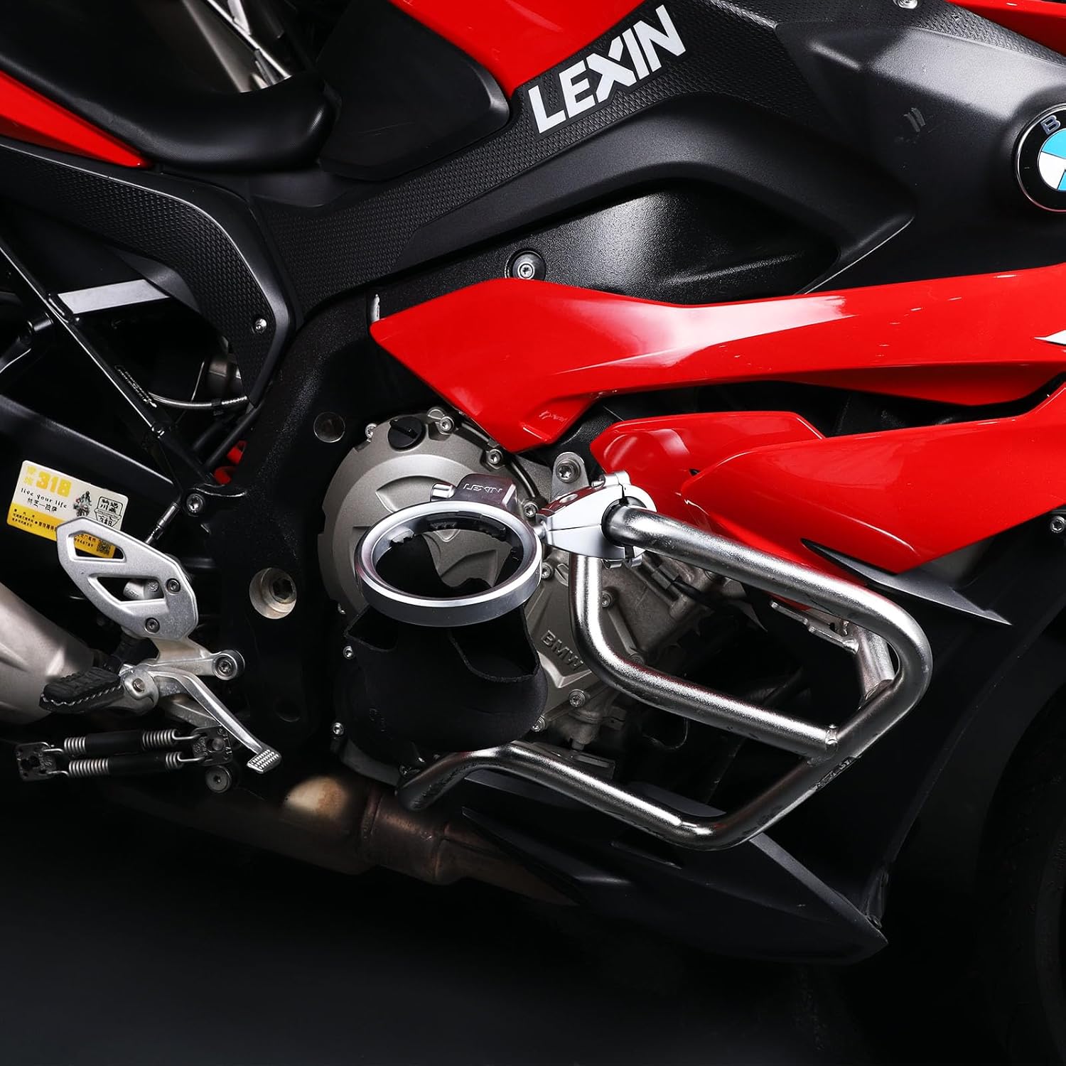LEXIN C4 – Portavasos de motocicleta para Harley Davidson, soporte grande de aluminio para bebidas con soporte de bola giratoria de 360 y abrazadera