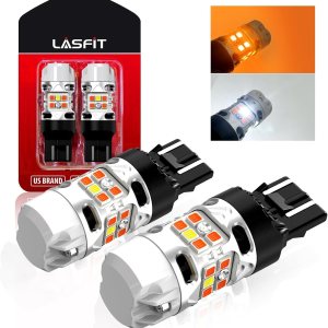 LASFIT Bombilla LED T3 7443 7444 Switchback – Señal de giro frontal CANBUS sin errores, blanco ámbar, nuevo 500% brillante intermitente 7443NA LASFIT Bombilla LED T3 7443 7444 Switchback – Señal de giro frontal CANBUS sin errores, blanco ámbar, nuevo 500% brillante intermitente 7443NA