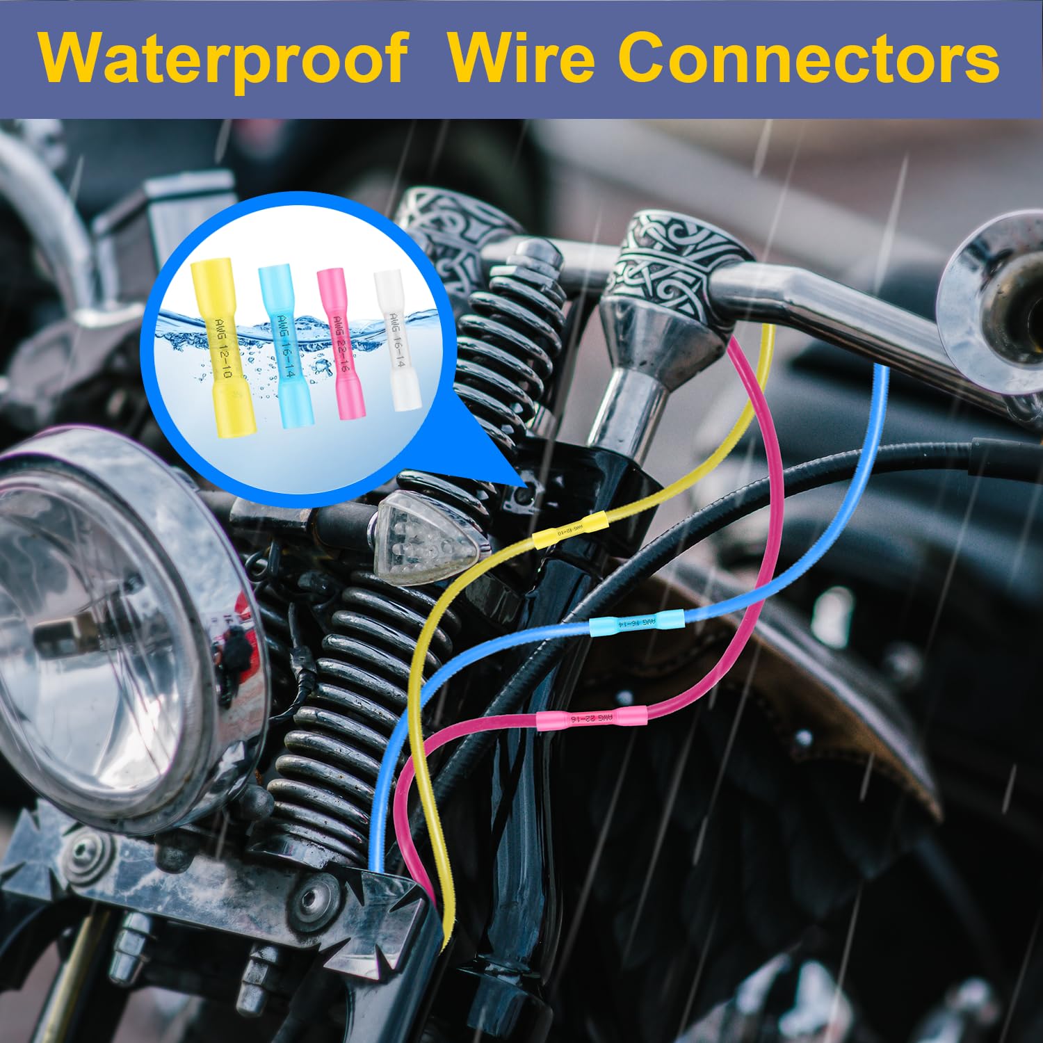 KELIN 220 conectores termorretráctiles a tope, kit de conectores de cable impermeables de grado marino, conectores eléctricos aislados de alta