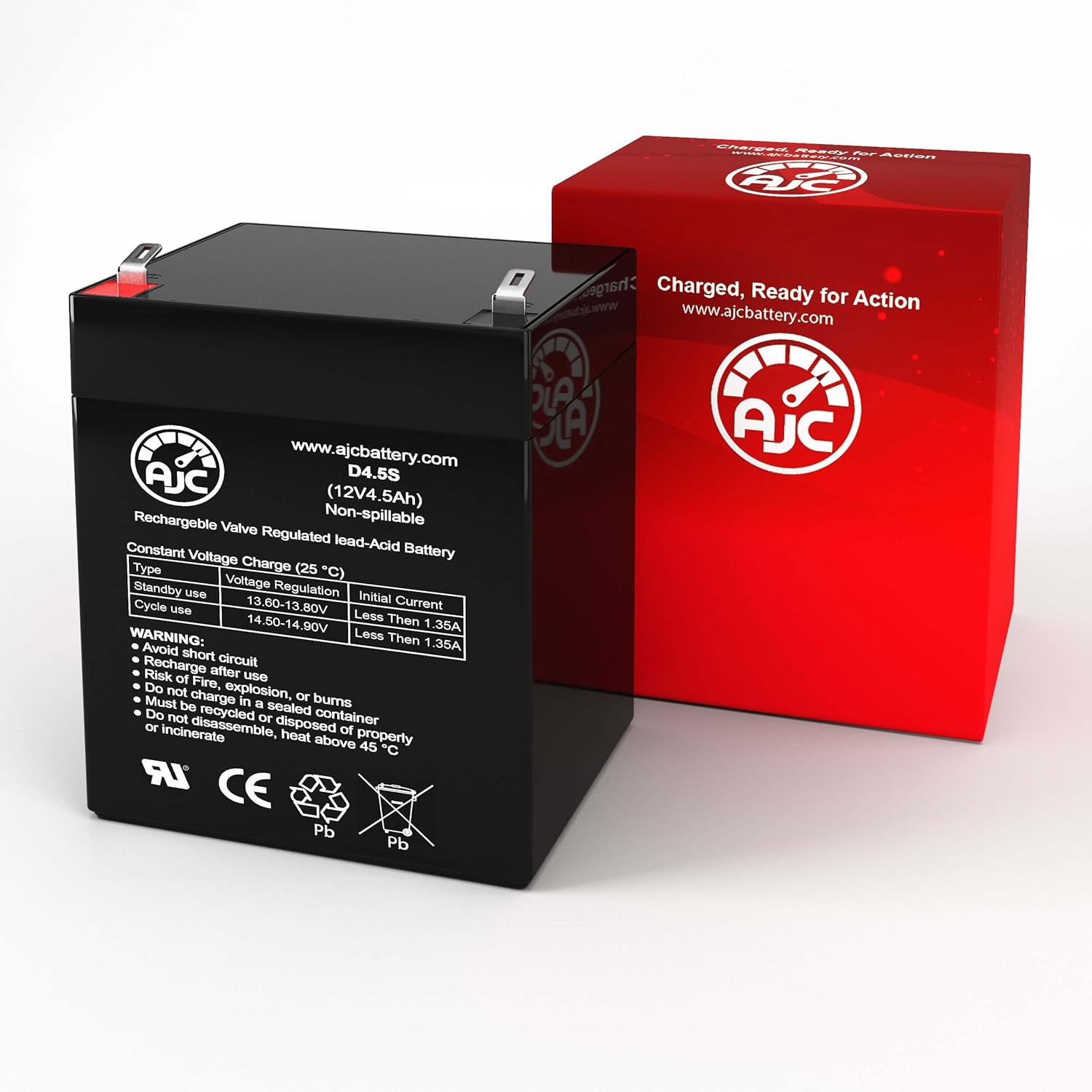 AJC Batería compatible con la batería UPS Global Yuasa ES4-12 12V 4.5Ah