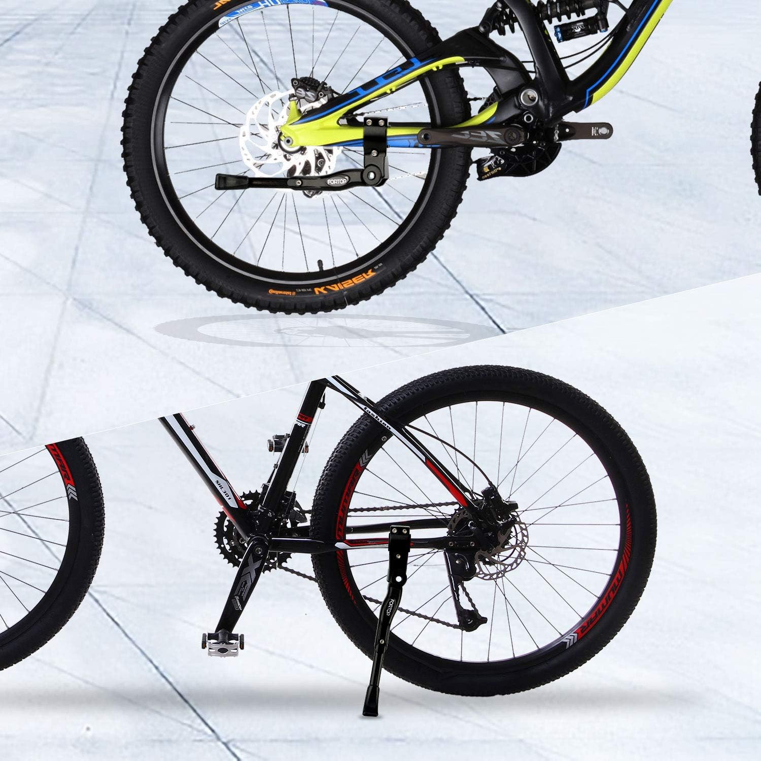 FORTOP Soporte de bicicleta de aleación de aluminio ajustable para bicicleta de 22 pulgadas, 24 pulgadas, 26 pulgadas, 27.5 pulgadas, 29 pulgadas,