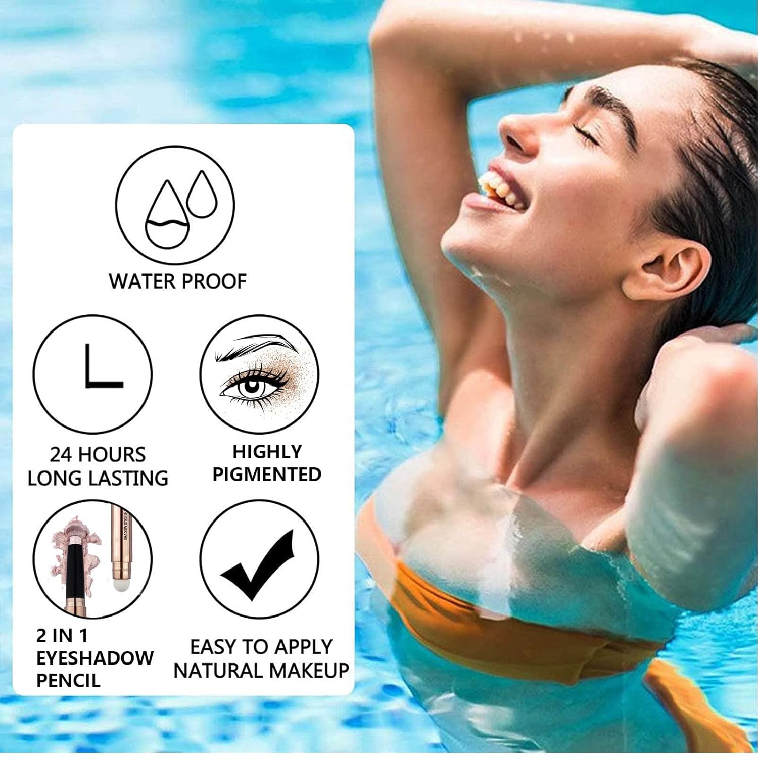 Sombra de ojos verde en barra de maquillaje de ojos crema suave brillo sombra de ojos lápiz imprimación brillo oscuro mate base única crayón
