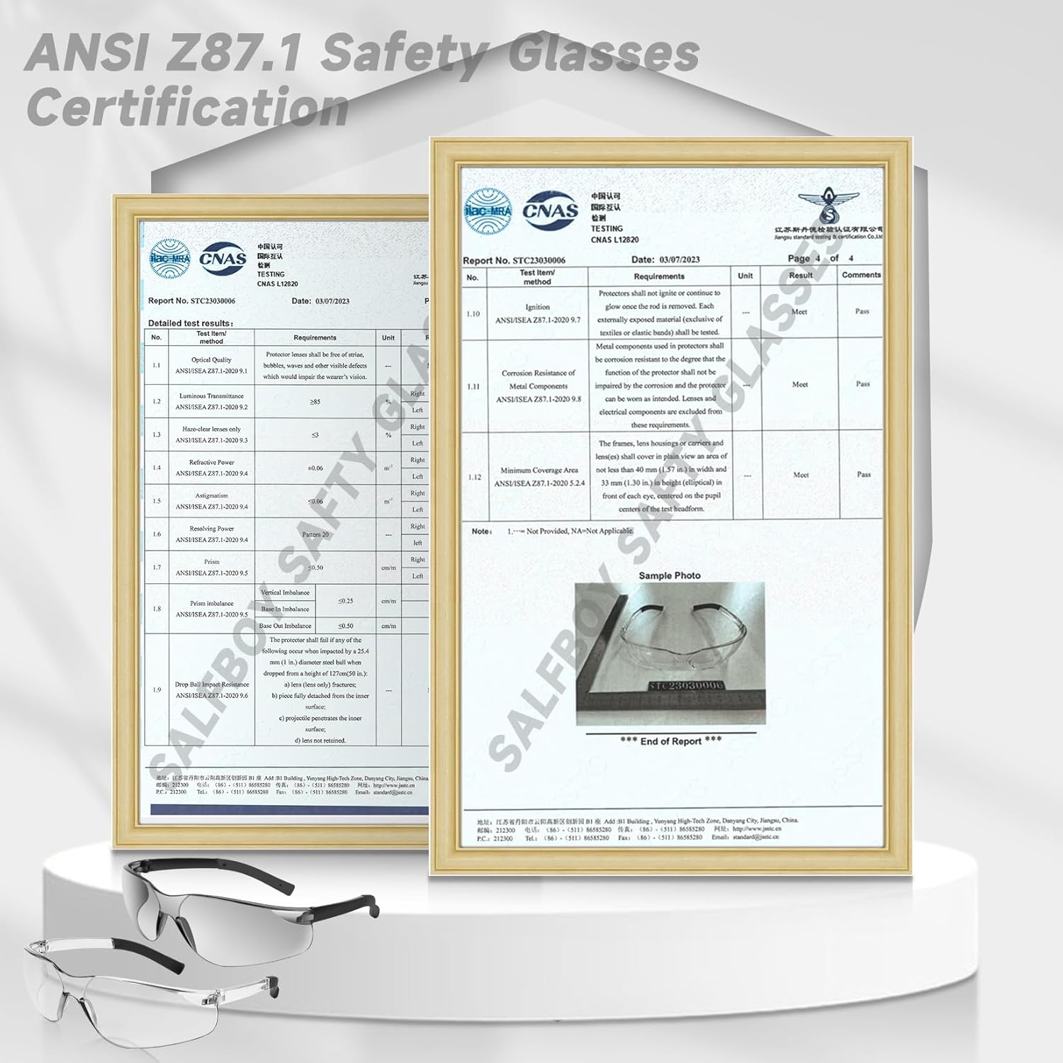 Salfboy Anteojos de seguridad para hombres y mujeres, ANSI Z87.1, anteojos de seguridad a granel con protección UV resistentes a los arañazos, 10