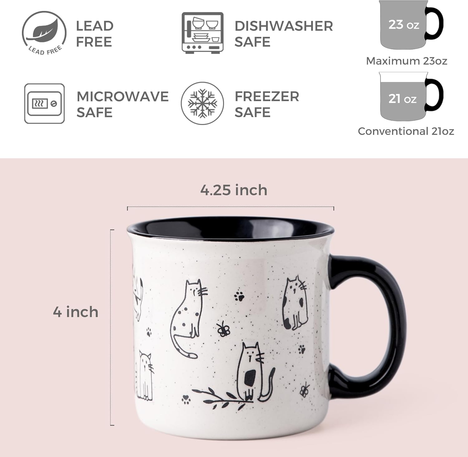 AmorArc Juego de 2 tazas de café de cerámica grandes de 22 onzas, tazas de gran tamaño con mango grande para hombres, mujeres, papá, mamá, taza