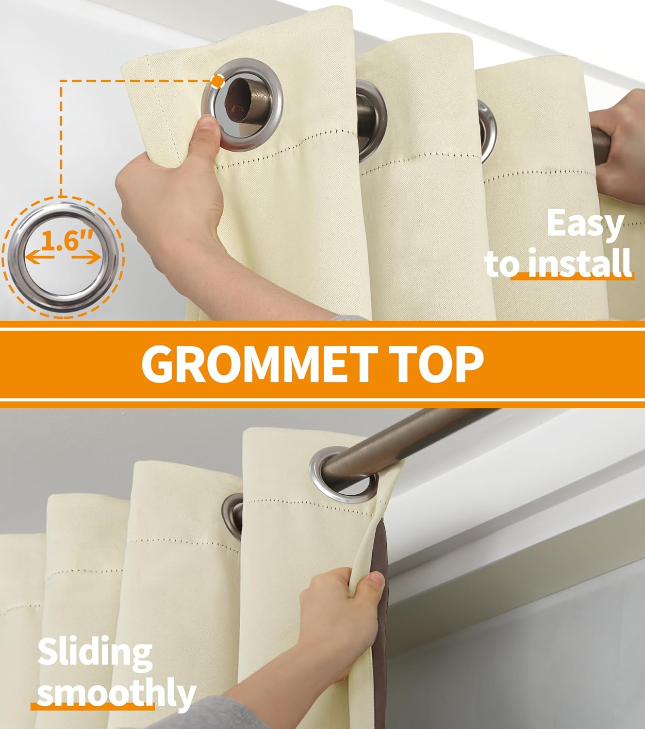 YoungsTex Cortinas 100% opacas para sala de estar de 84 pulgadas de largo, 2 capas gruesas, con aislamiento térmico, cortinas de oscurecimiento de