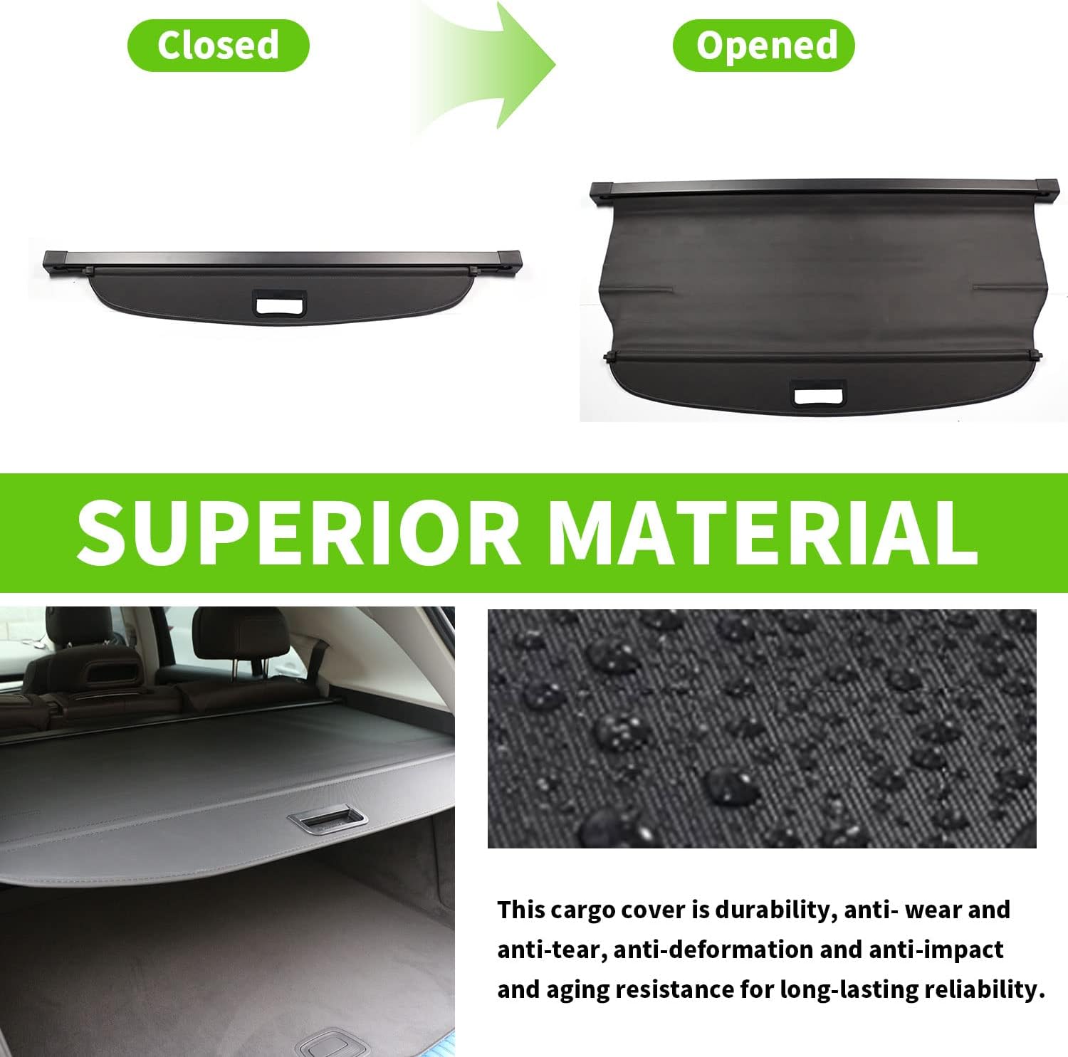 Cubierta de carga para Kia Sportage 2017 2018 2019 2020 2021 2022 Cubierta de maletero trasero cubierta de seguridad para maletero blindaje