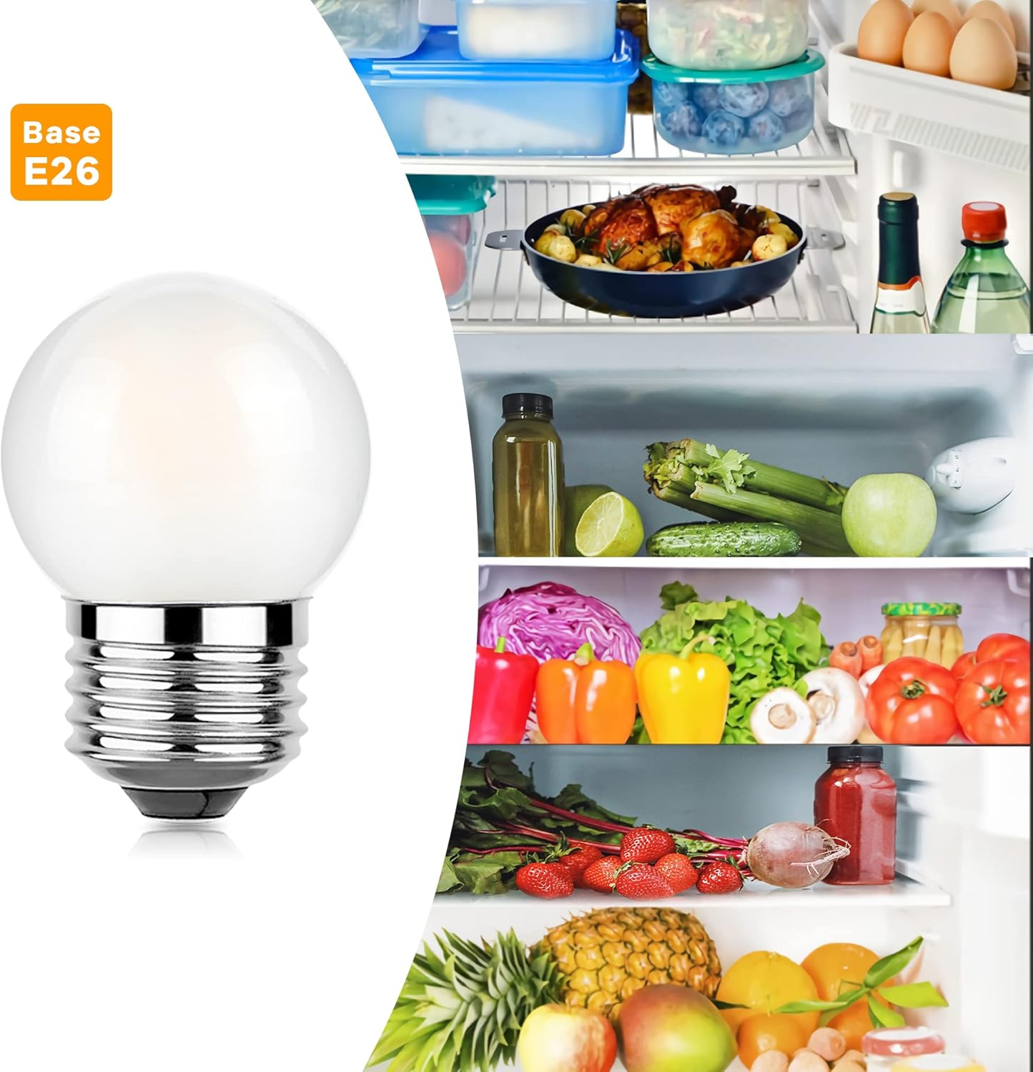 Sphoon Bombilla LED G40 de baja potencia equivalente a 3 W, 25 W, potencia pequeña estándar E26, esmerilado, blanco cálido 2700 K, regulable para