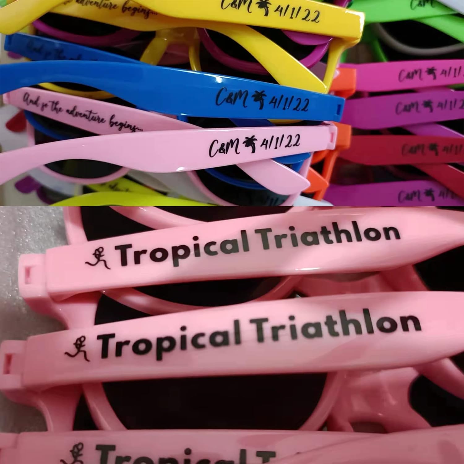 10 lentes de sol de boda personalizados a granel para invitados de fiesta, lentes de sol con logotipo personalizado para mujeres y hombres, regalos