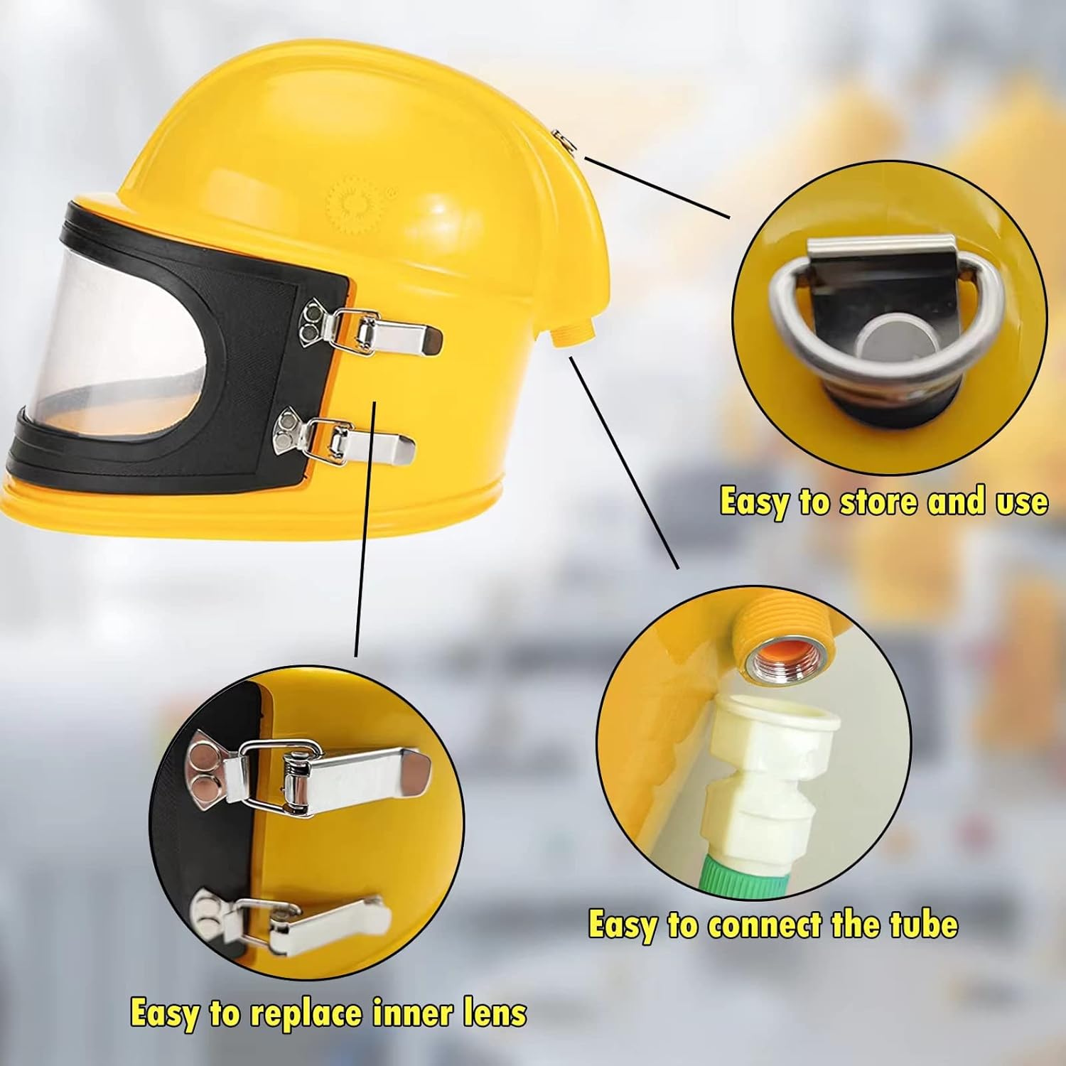 ABX Cascos de soldadura con chorro de arena para hombres, herramienta de protección de cabeza de seguridad suministrada por aire, para pulverizar,