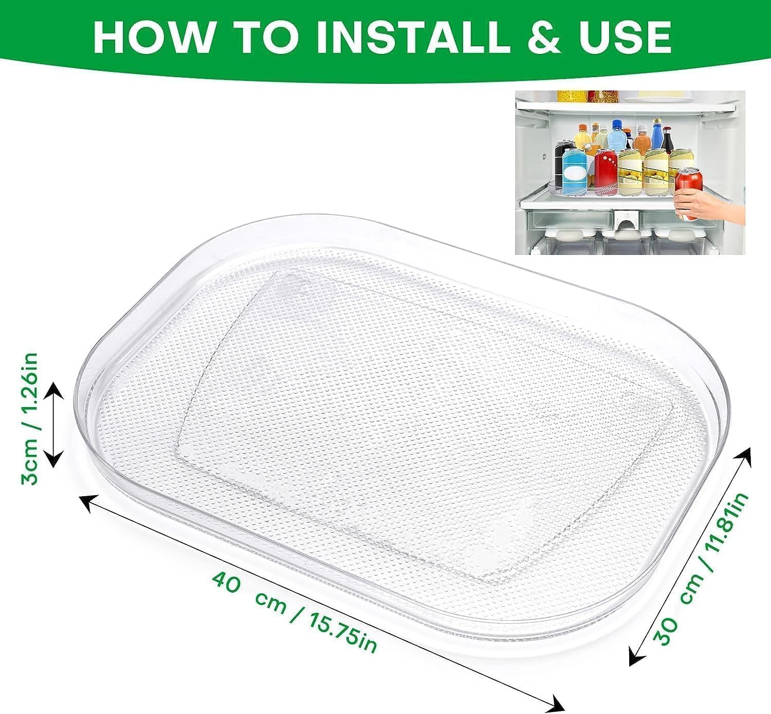 Lazy Susans – Organizador ovalado para gabinete, organizador de despensa, organizador de cocina, organizador de refrigerador, bandeja de baño,