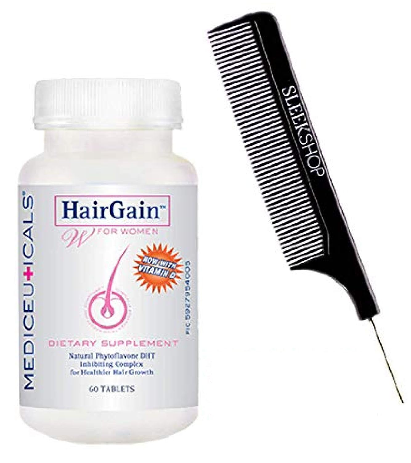 Therapro MEDIceuticals HairGain Suplemento dietético natural fitoflavona DHT inhibidor complejo para un crecimiento más saludable del cabello,
