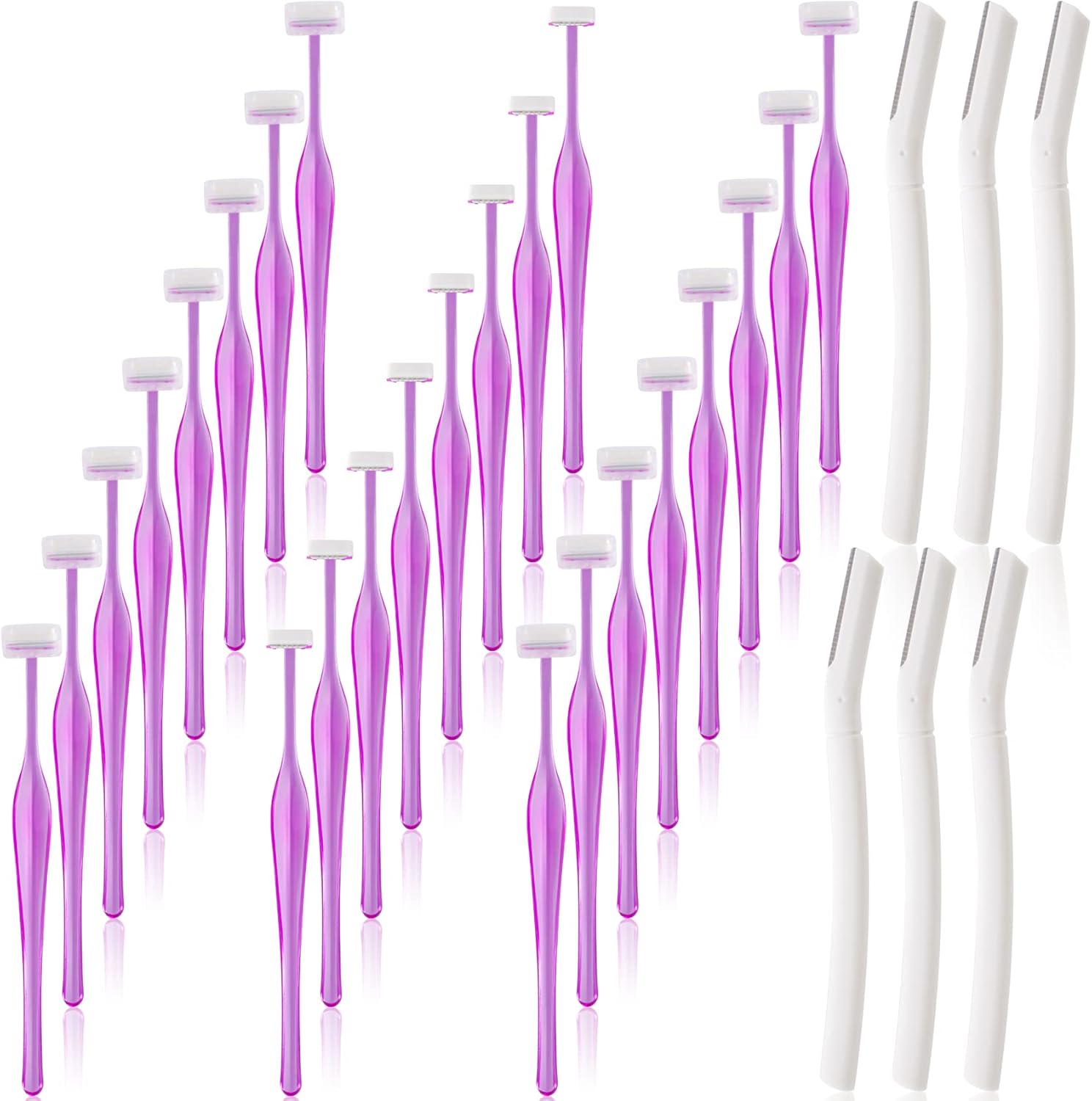 ANCIRS Paquete de 30 maquinillas de afeitar de cejas para maquillaje de mujer, herramienta facial en forma de T para cejas de ojos, kit de recorte