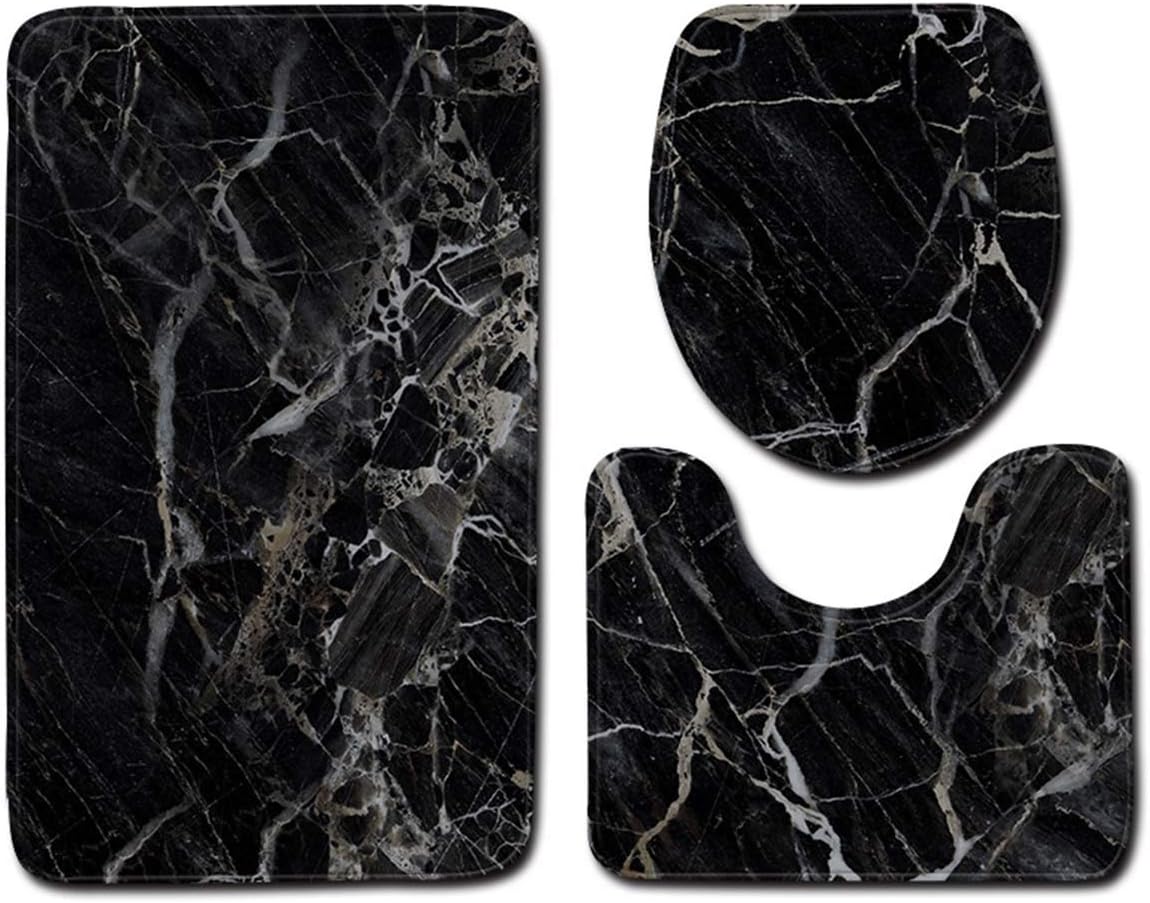 puseky Juego de 3 tapetes de baño, súper absorbentes y ultra suaves, antideslizantes y lavables, incluye alfombra, tapete de inodoro en forma de U y