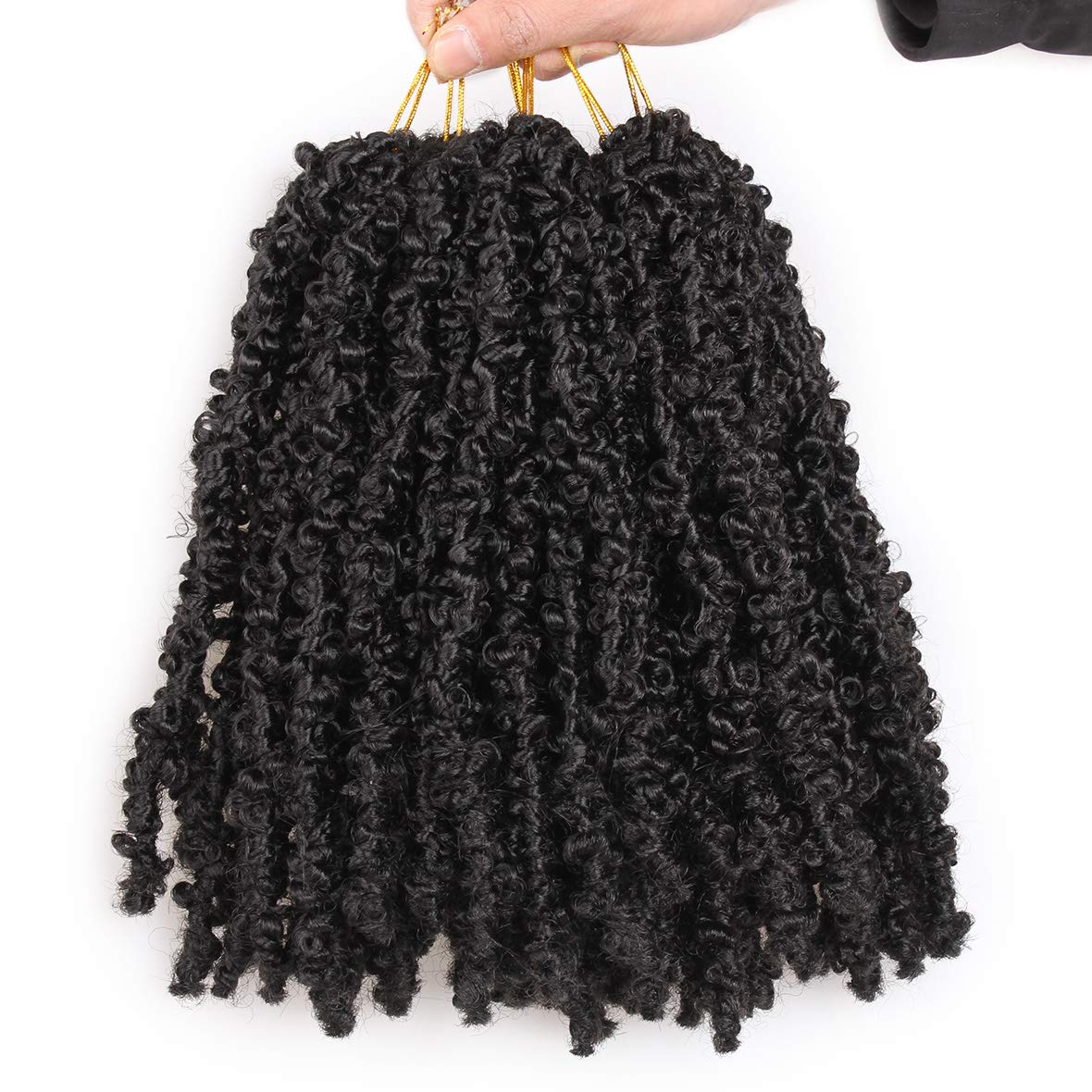 Leeven – mechones de cabello pre-torcidos mariposa crochet de 12 in, 6 paquetes de mechones de cabello al estilo Bob desarreglados cortos de