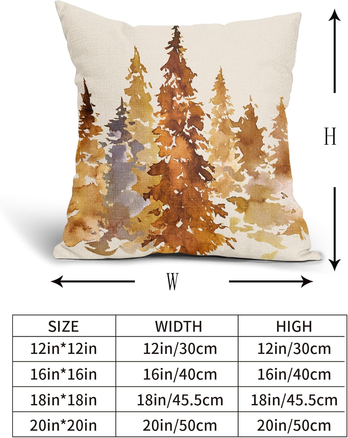 Juego de 2 fundas de almohada de árbol otoñal naranja quemado de 16 x 16 pulgadas  16.0 x 16.0 in., fundas decorativas de otoño con temática de