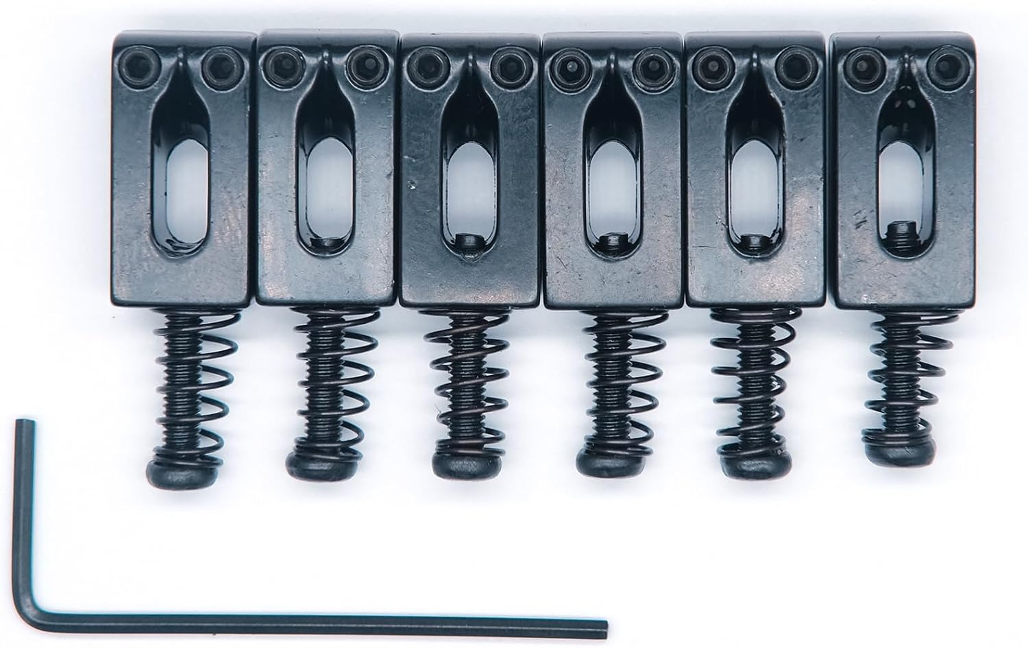 harpfeas Sillas de puente de trémolo de metal de 0.413 in para Fender Stratocaster Strat Telecaster Tele guitarra eléctrica (negro)