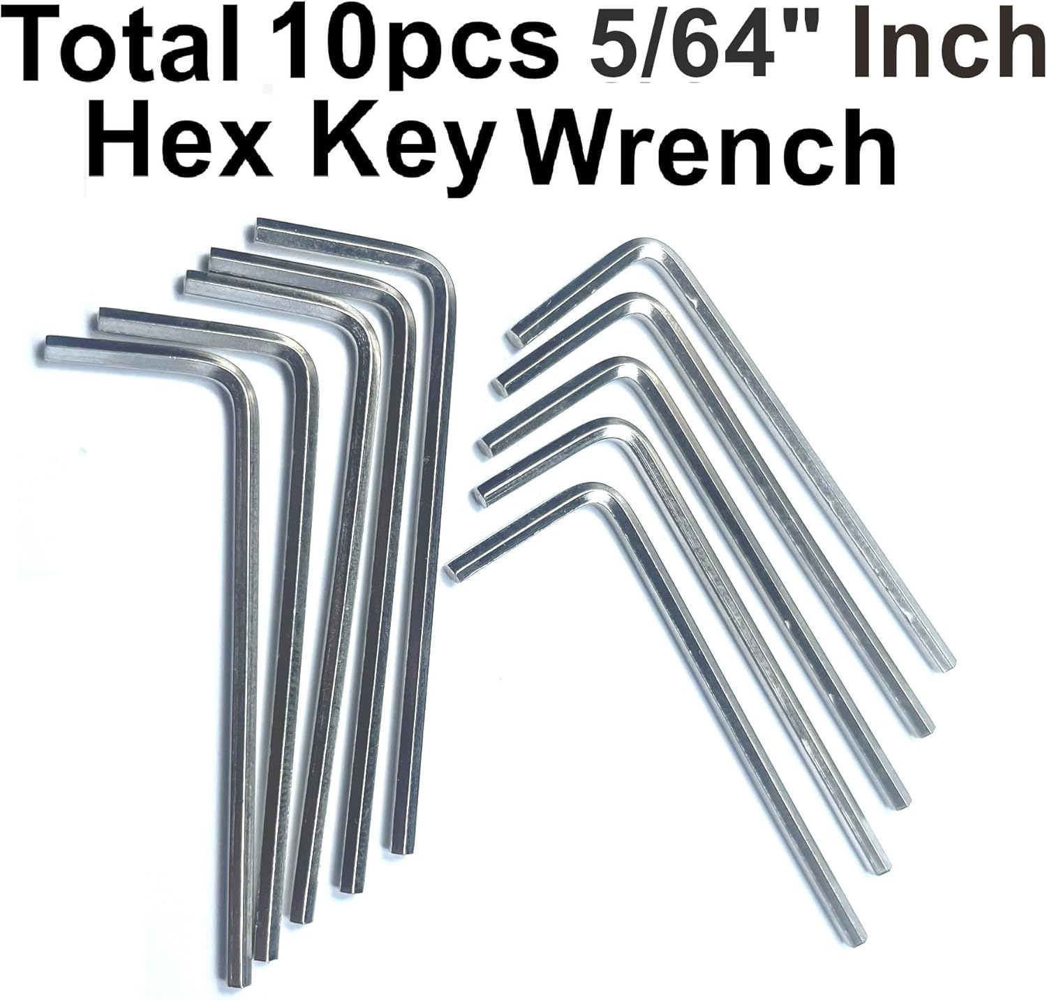 ZDingTech Juego de 10 llaves Allen de 564, juego de llaves hexagonales de 564 pulgadas, llave de puerta Allen en forma de L con brazo largo.