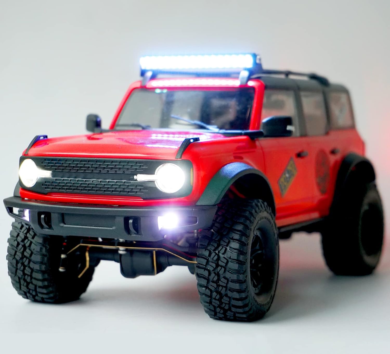 OGRC – Kit de faros traseros LED a control remoto, luz delantera y trasera RC para TRX4M 118 RC Crawler piezas de actualización de automóvil (blanco