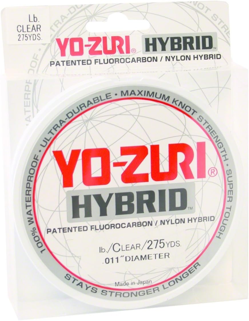 Yo-Zuri Línea de pesca híbrida transparente de monofilamento de 275 yardas