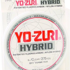 Yo-Zuri Línea de pesca híbrida transparente de monofilamento de 275 yardas Yo-Zuri Línea de pesca híbrida transparente de monofilamento de 275 yardas