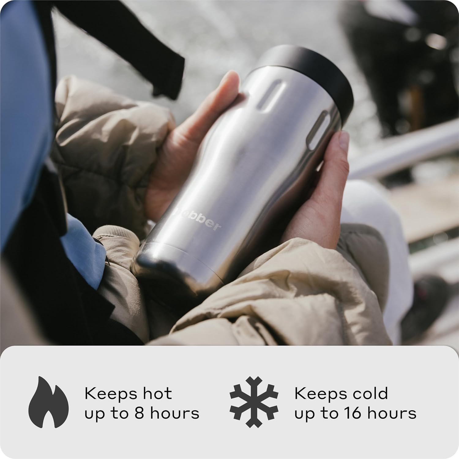 Paquete de botella de agua de acero inoxidable aislada al vacío de 26 onzas para bebidas frías y calientes y taza de café de viaje aislada de 16 oz