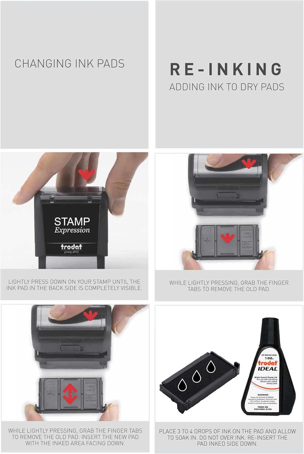 StampExpression – Sello de goma autoentintado médico Health Alert – Tinta roja (A-5998)