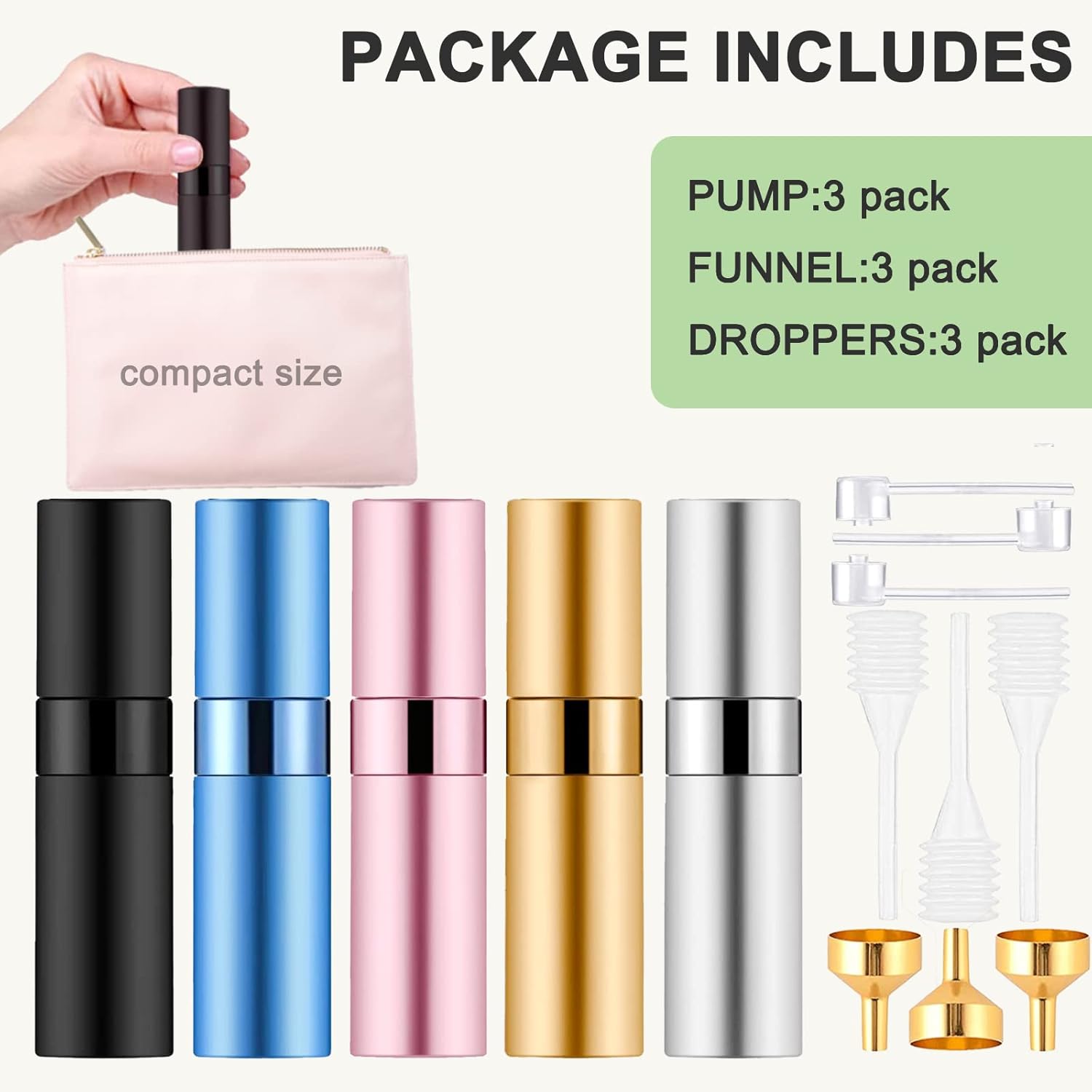 15 piezas 8ML viaje Perfume atomizador botella de perfume recargable portátil Colonia pulverizador para perfume mujeres hombres, multicolor