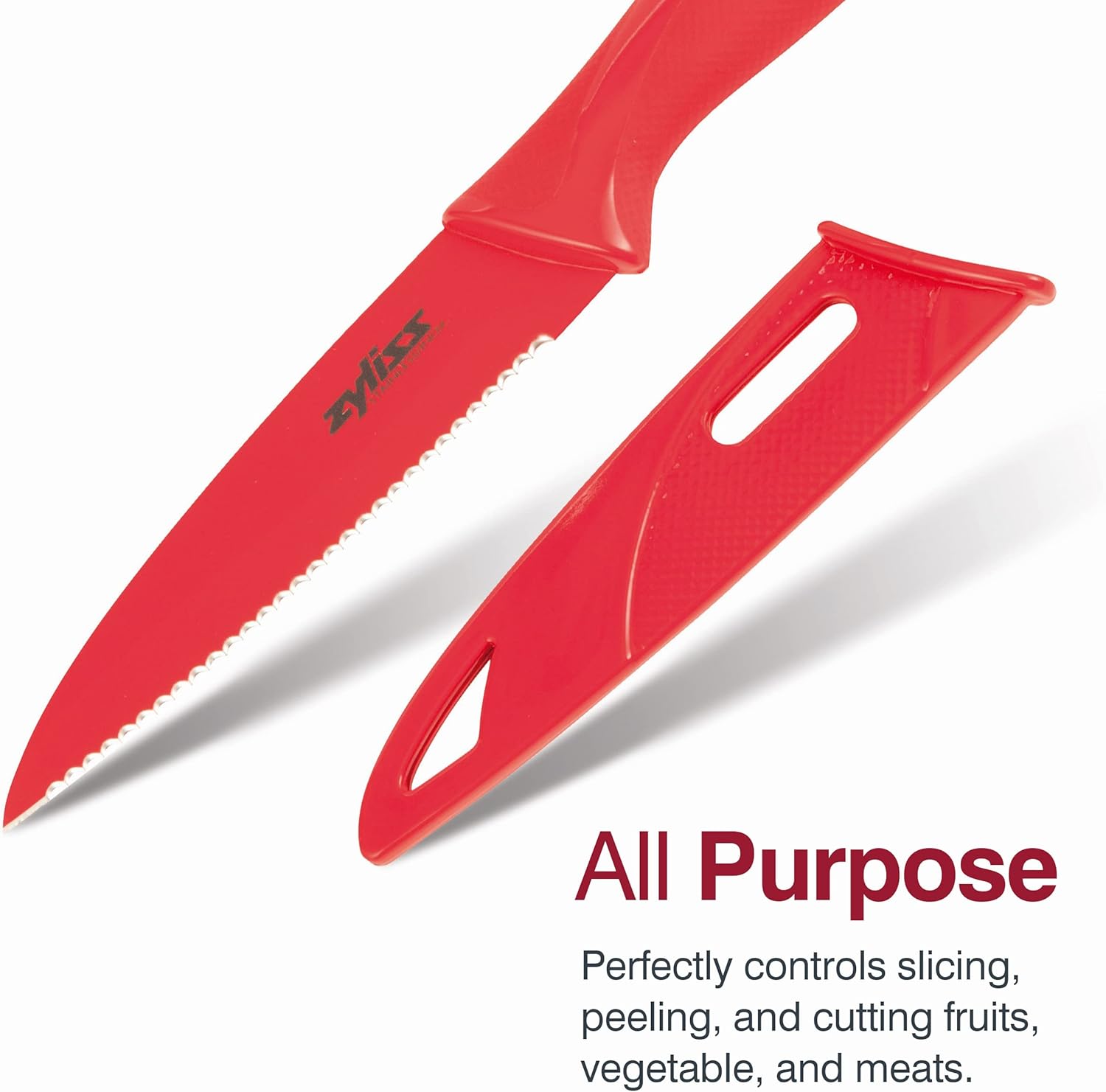 Zyliss – Cuchillo para pelar y mondar con funda, Juego para pelar, 2 piezas, Multicolor