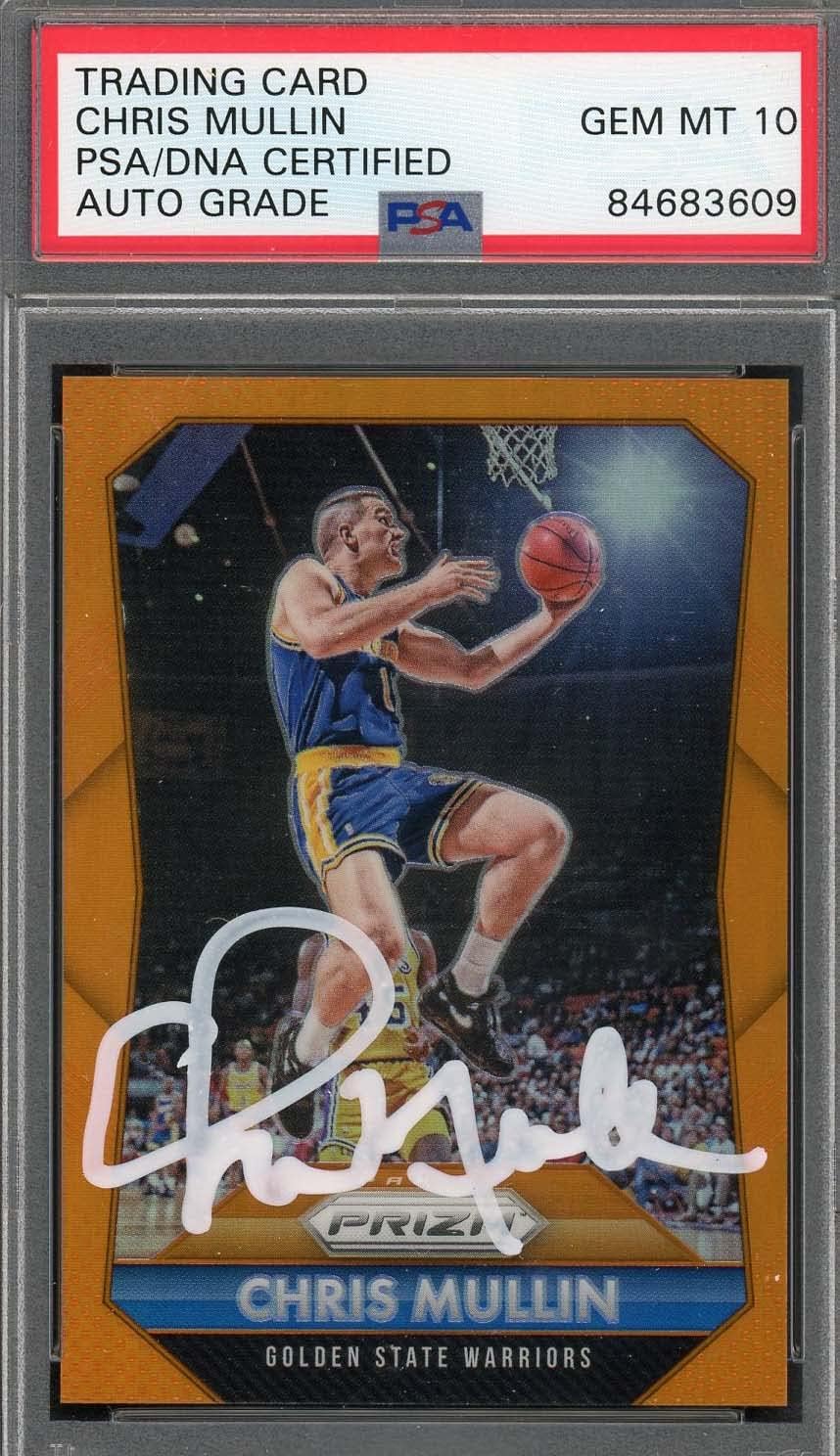 Chris Mullin Autographed 2015 Panini Orange Prizm Signed Card #273 Auto PSA 10