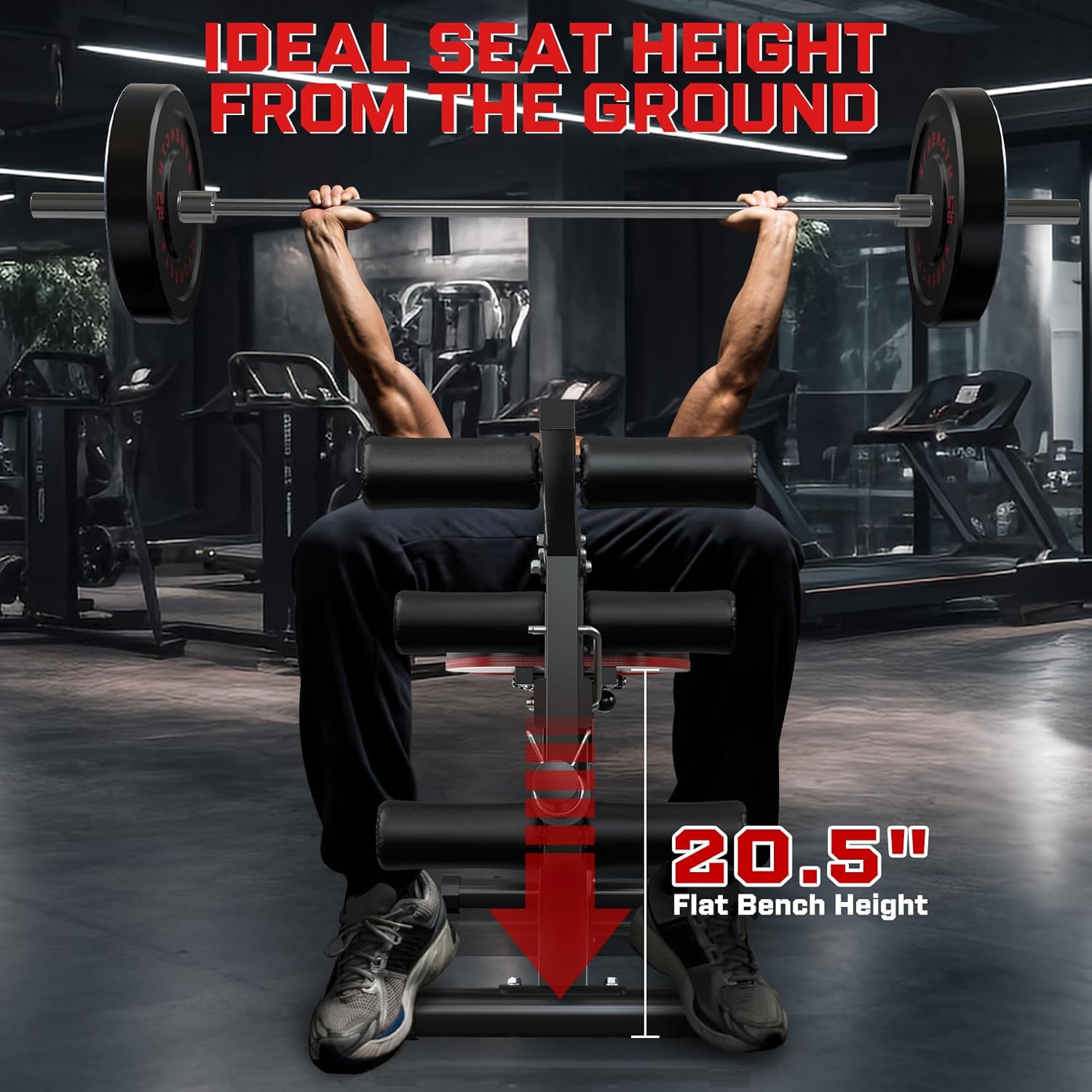 Fostoy Adjustable Weight Bench, 800lbs Workout Bench for Home Gym, Incline Decline Flat Exercise Bench Press for Full Body Strength Training with