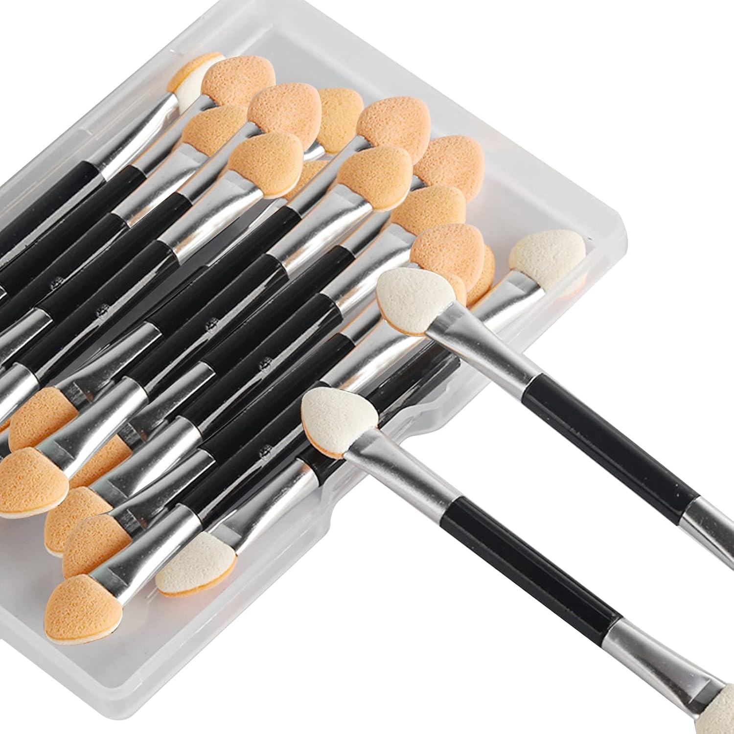 Neuorge 30 aplicadores desechables de sombra de ojos de doble cara, brochas profesionales de esponja de doble cabeza, herramienta cosmética de