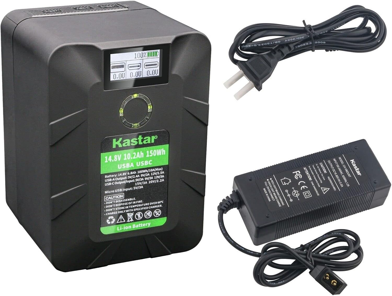 Kastar Paquete de 1 batería de montaje en V BP-Y150W y cargador D-Tap compatible con Sony DSR-70 DSR-70A DSR-70AP (Recodificador de edición