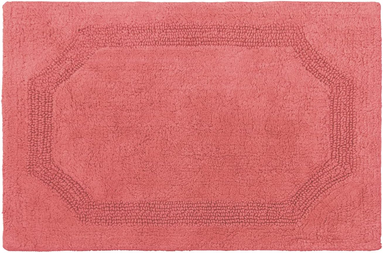 Laura Ashley Alfombra reversible de algodón de 17 x 24 pulgadas, color coral