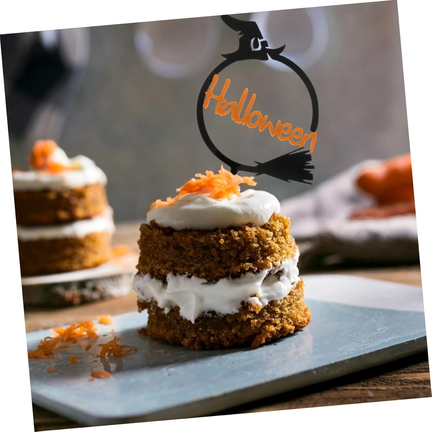 10 piezas de tarjetas de Halloween, palillos para tartas de Halloween, decoración de postre de Halloween, decoración de fiesta de Halloween,